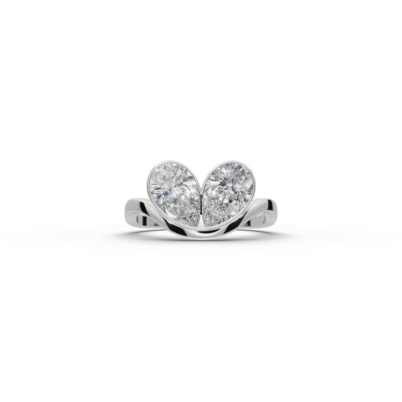 Brilliant Cascade Pear Lab-Grown Diamond Two Stone Toi Et Moi in white gold