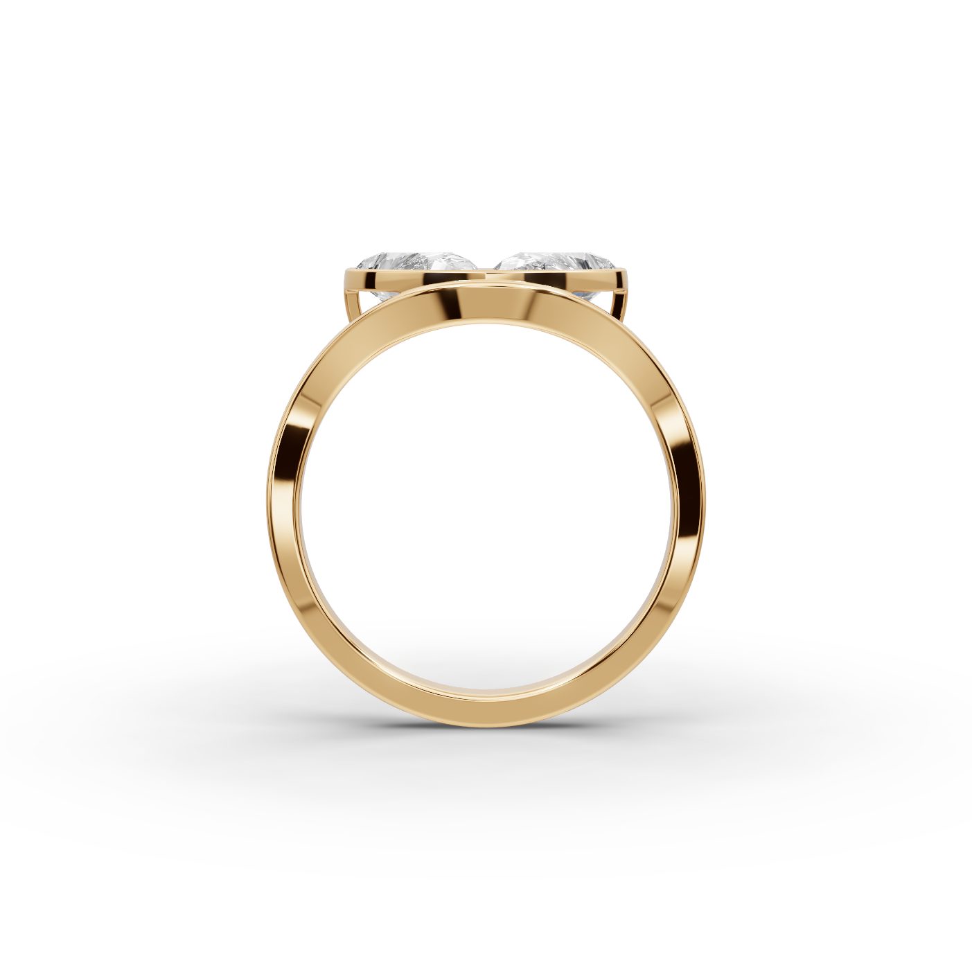 Brilliant Cascade Pear Lab-Grown Diamond Two Stone Toi Et Moi in yellow gold
