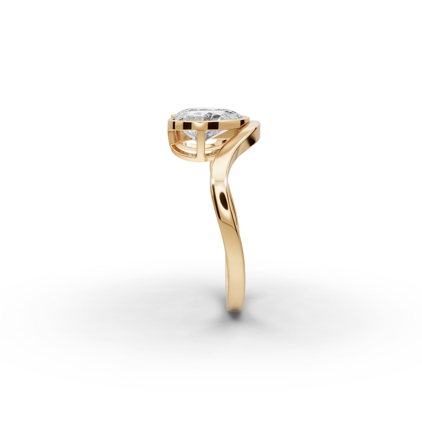Brilliant Cascade Pear Lab-Grown Diamond Two Stone Toi Et Moi in yellow gold