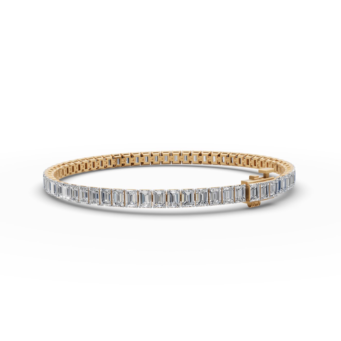 Luminous Ember Emerald Lab-Grown Diamond Tennis Bracelet in yellow gold