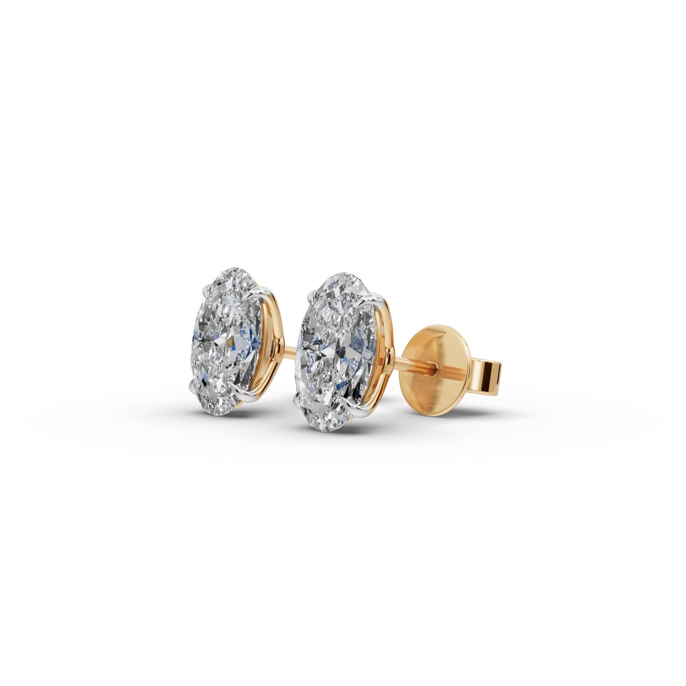 Eternal Reverie Oval Lab-Grown Diamond Studs Earring in yellow gold, set with lab-grown diamonds