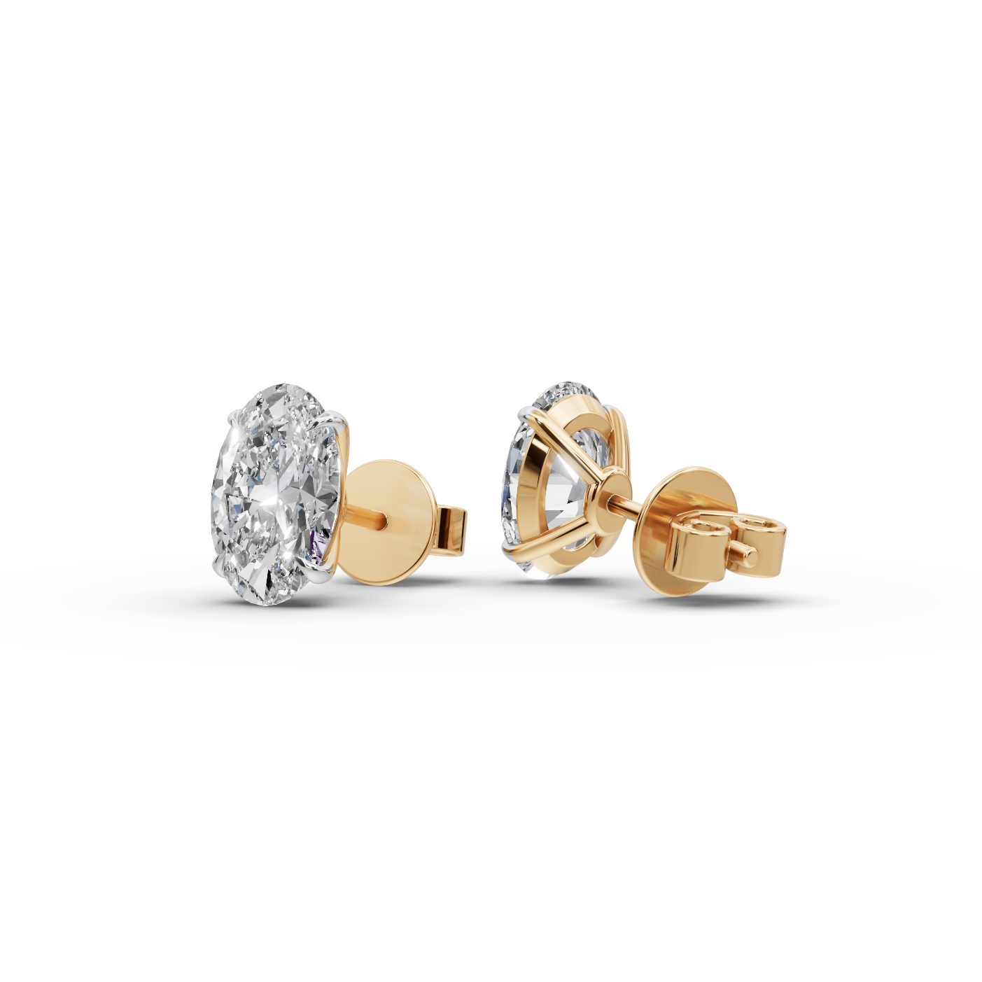 Eternal Reverie Oval Lab-Grown Diamond Studs Earring in yellow gold