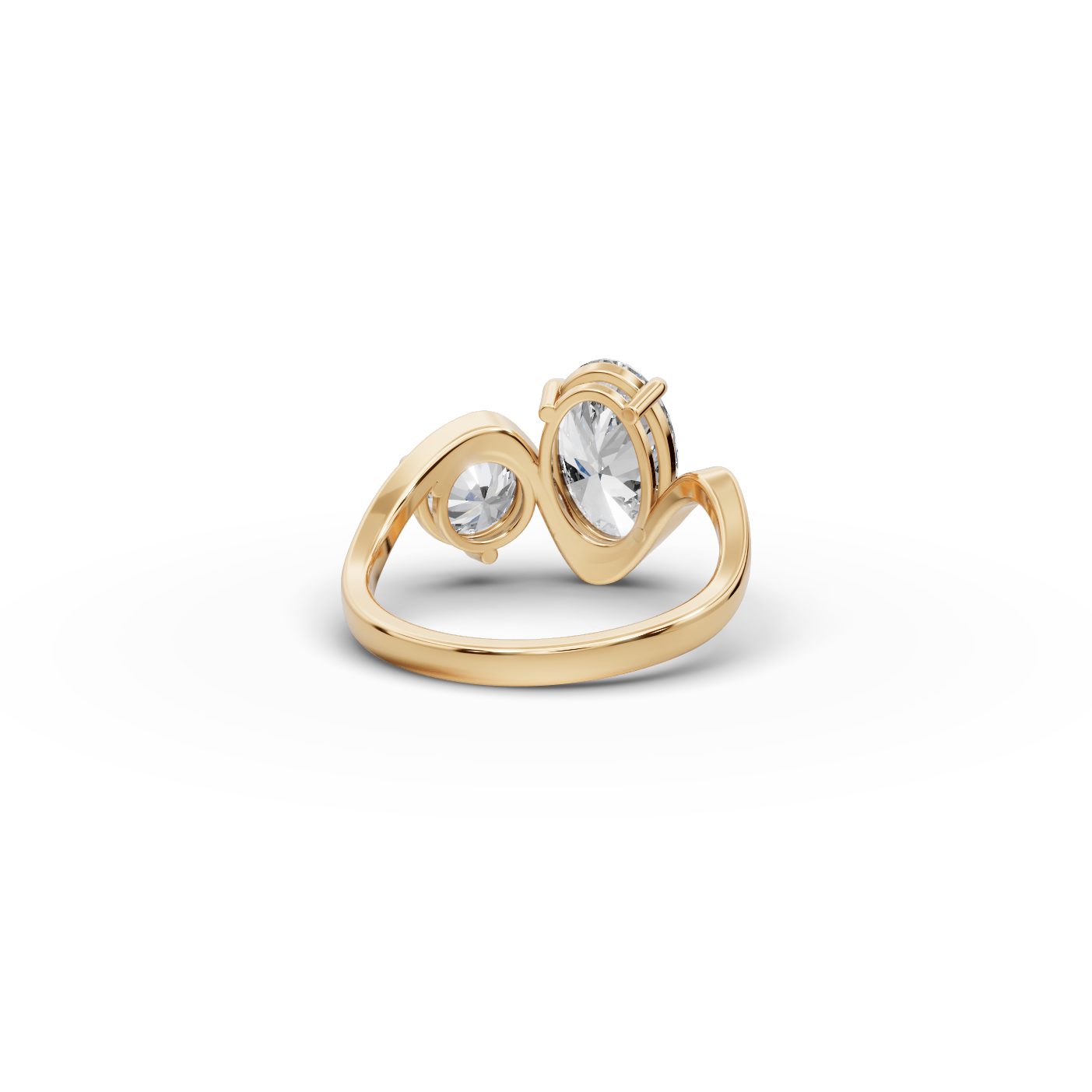 Everlasting Whisper Oval Lab-Grown Diamond Two Stone Toi Et Moi in yellow gold