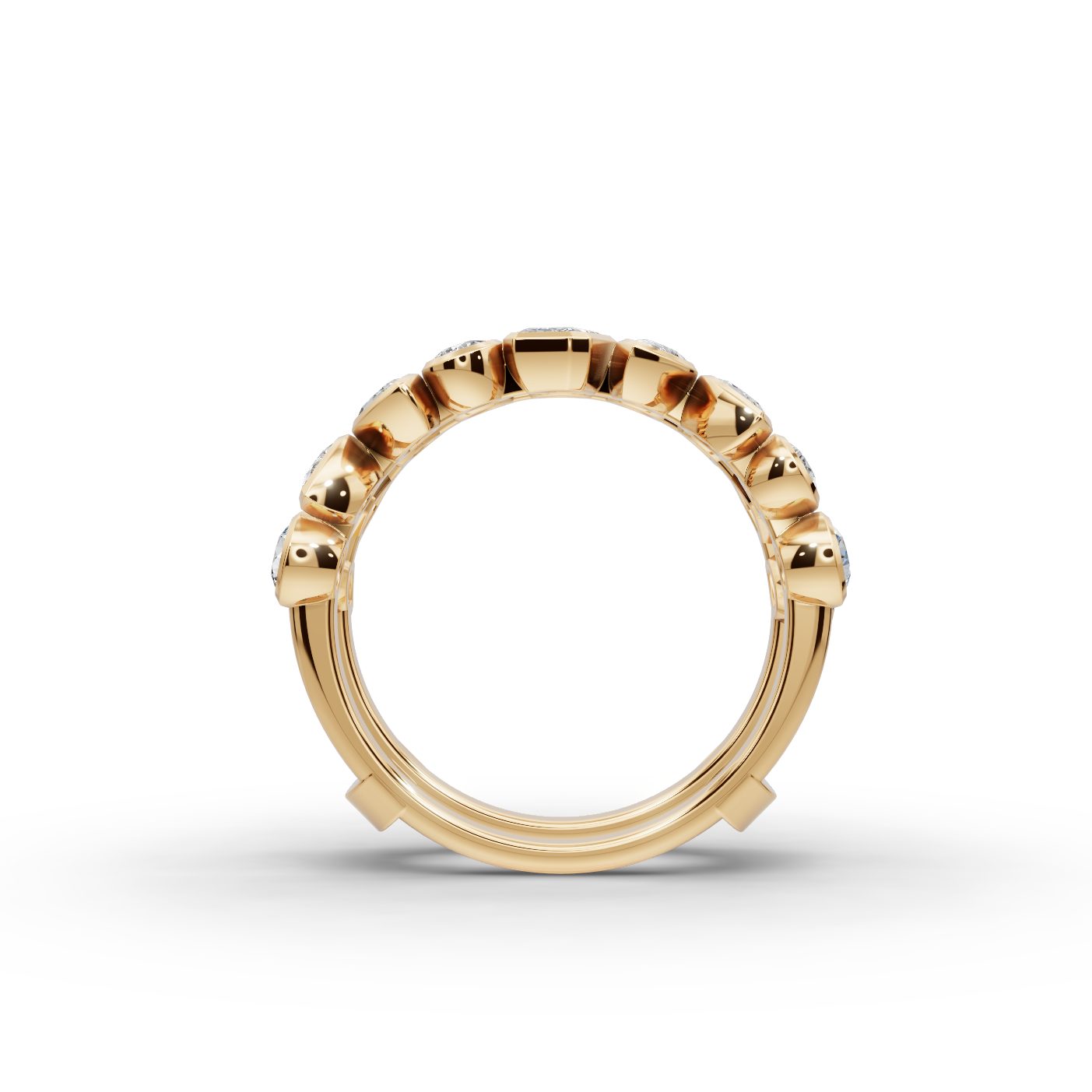 Majestic Signature Pear Lab-Grown Diamond Bands Ring in yellow gold
