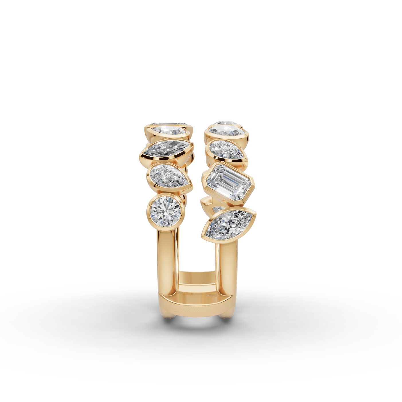 Majestic Signature Pear Lab-Grown Diamond Bands Ring in yellow gold