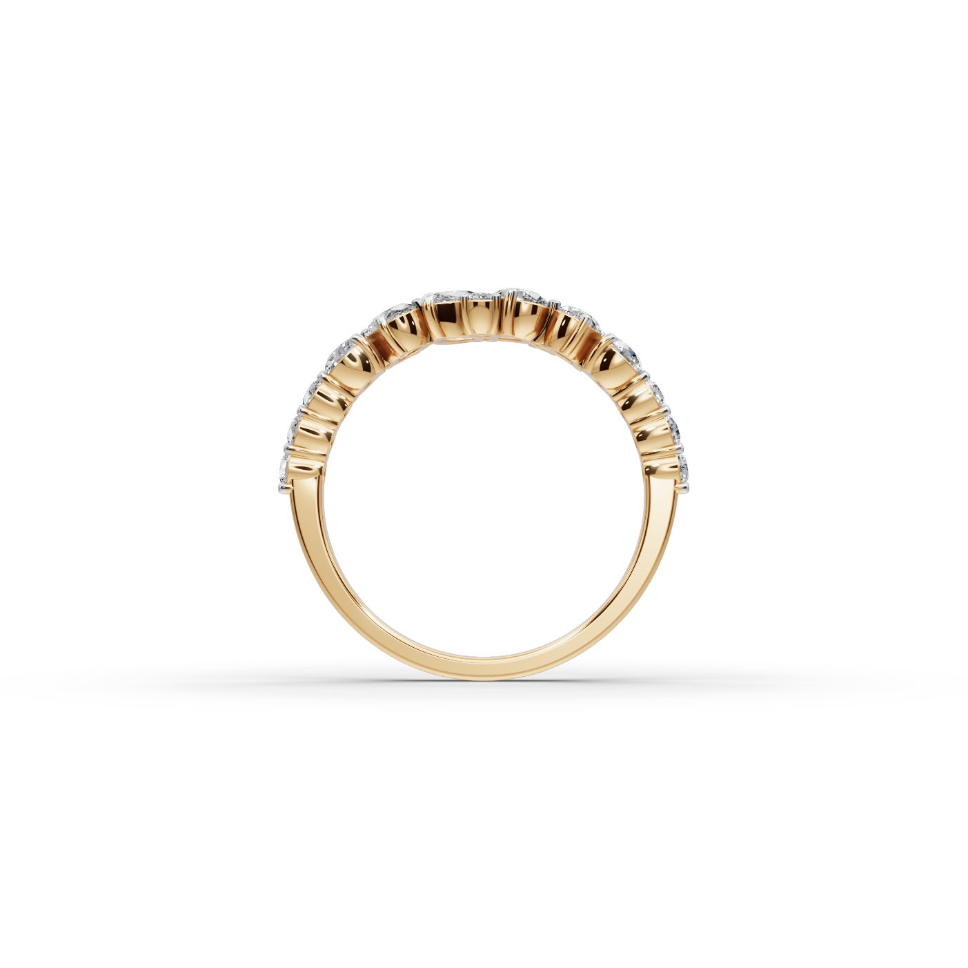 Morning Line Round Lab-Grown Diamond Bands Ring in yellow gold