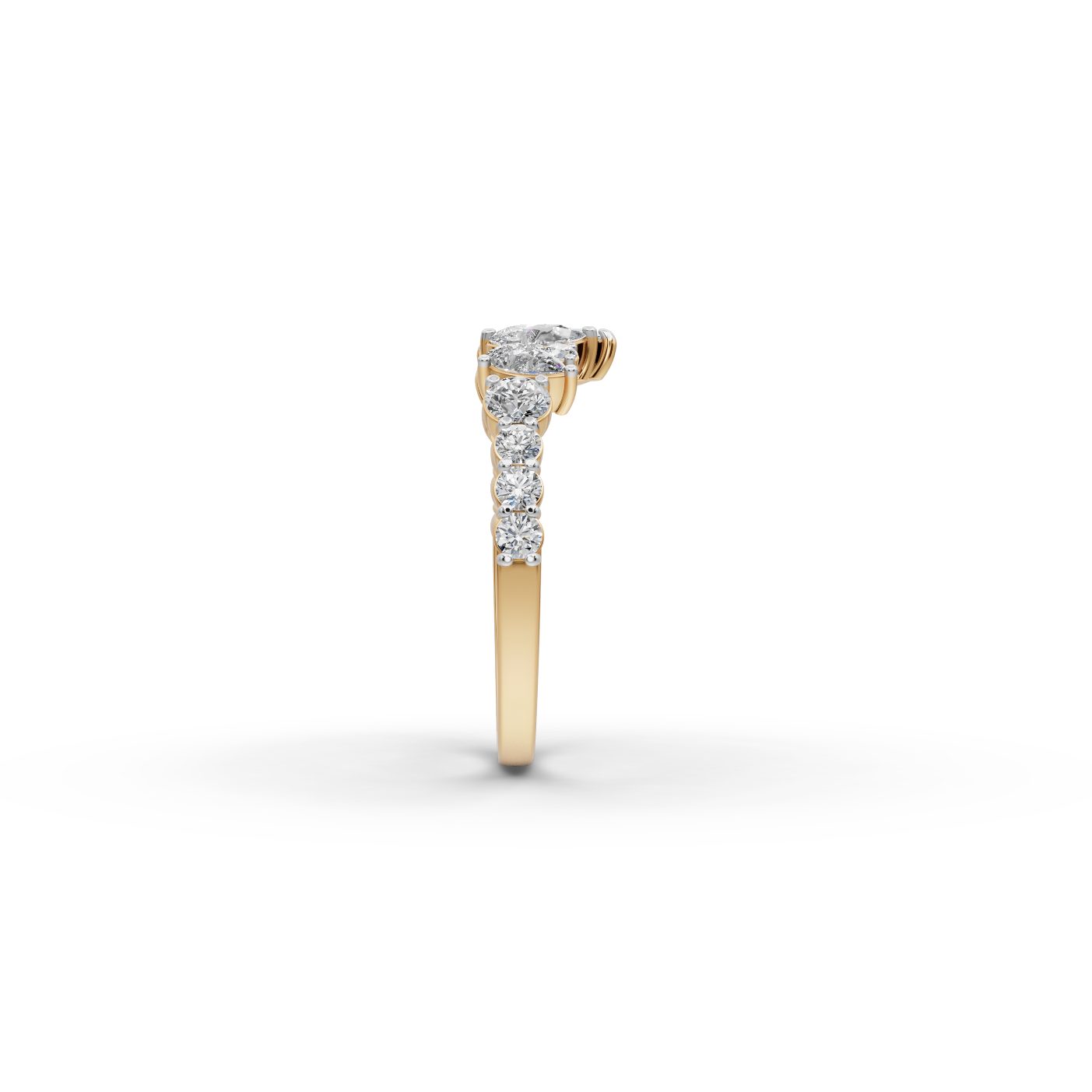 Morning Line Round Lab-Grown Diamond Bands Ring in yellow gold