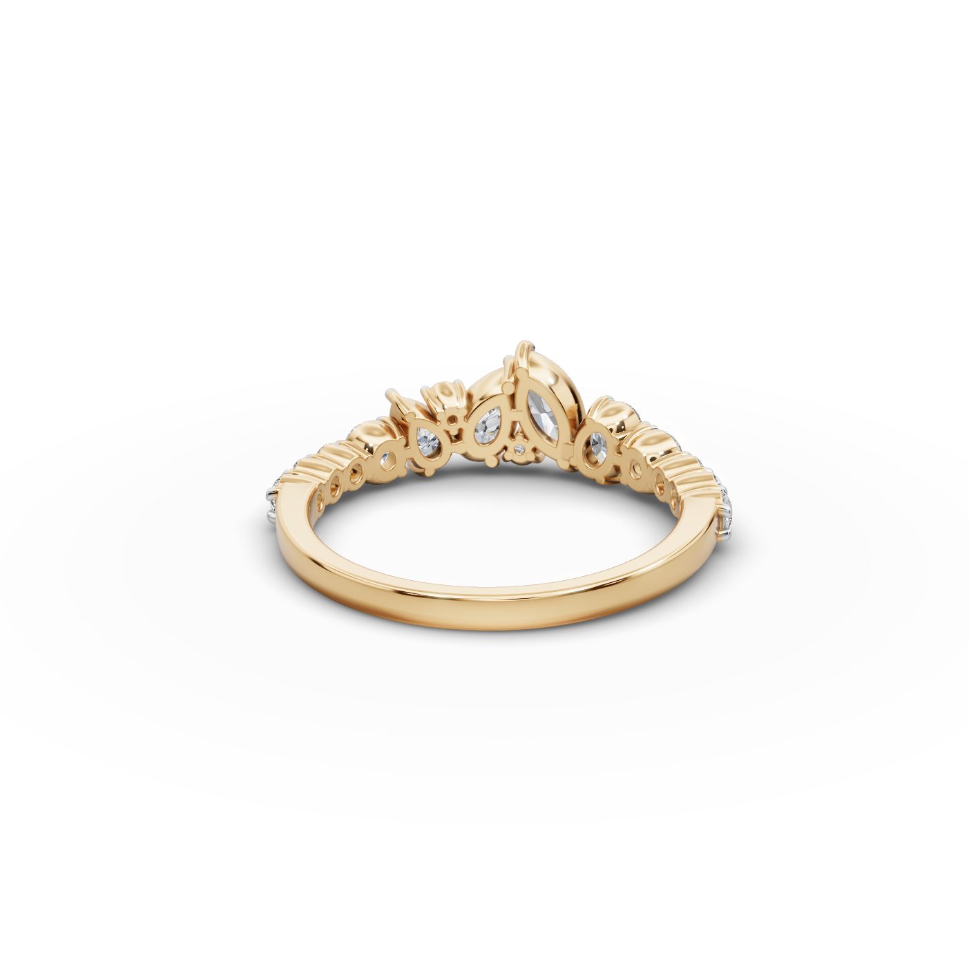 Morning Line Round Lab-Grown Diamond Bands Ring in yellow gold