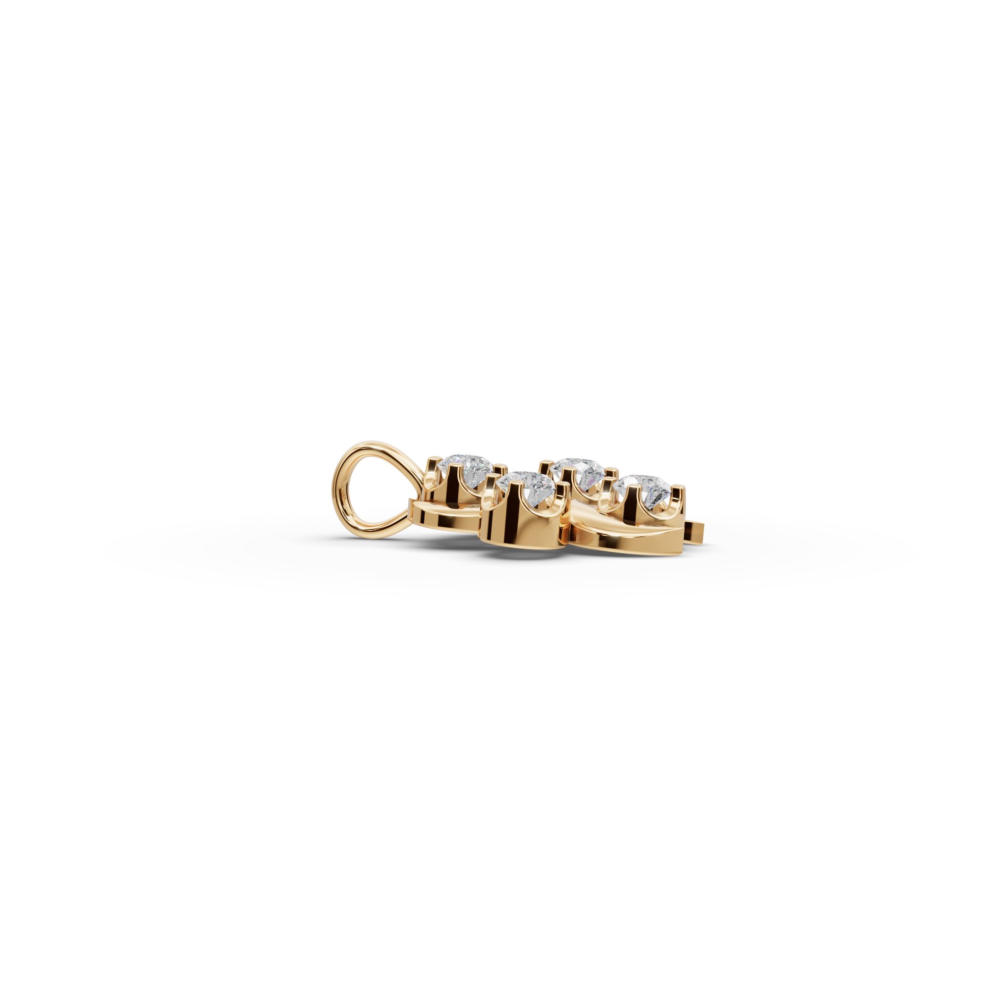 Majestic Bloom Round Lab-Grown Diamond Cluster Pendant in yellow gold