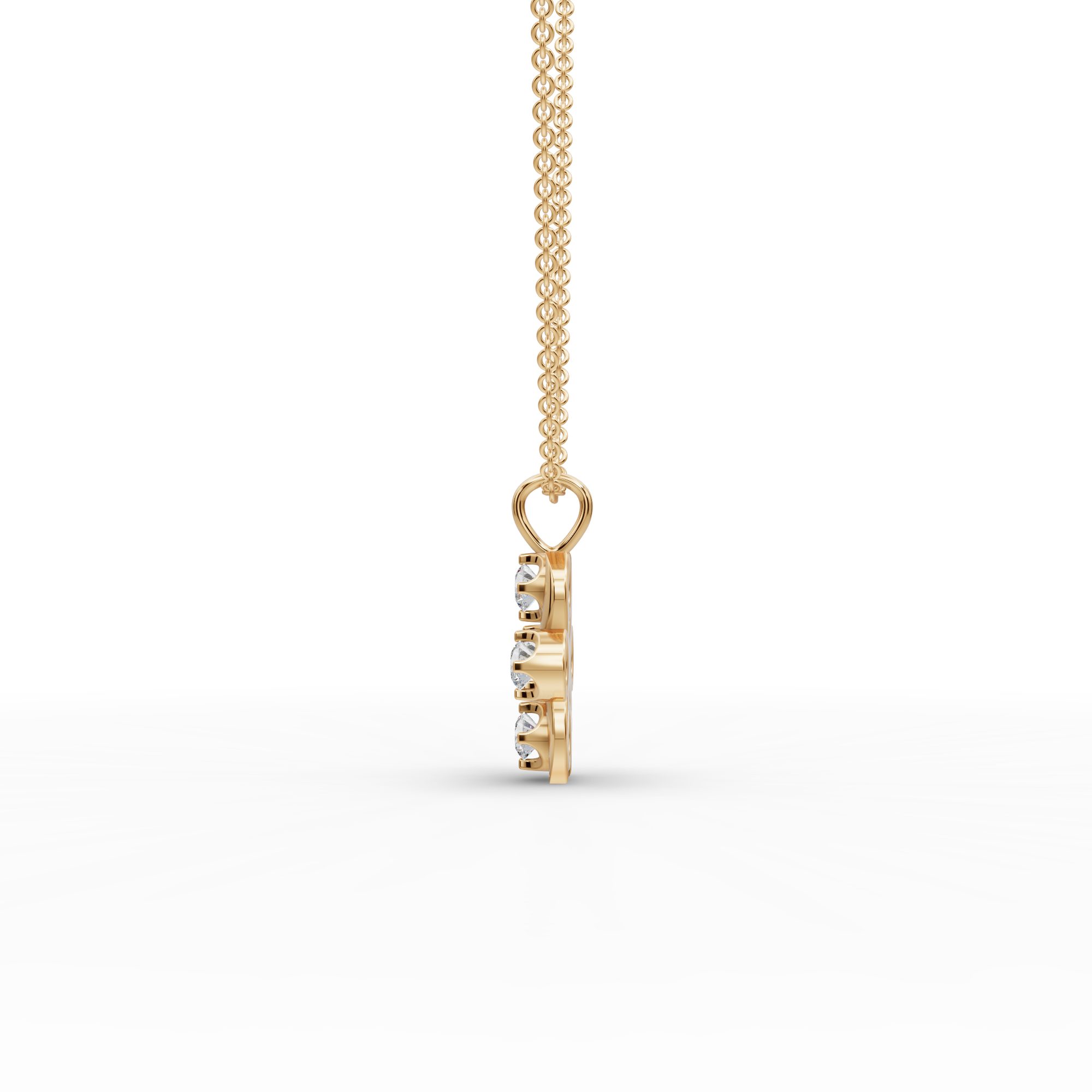 Majestic Bloom Round Lab-Grown Diamond Cluster Pendant in yellow gold
