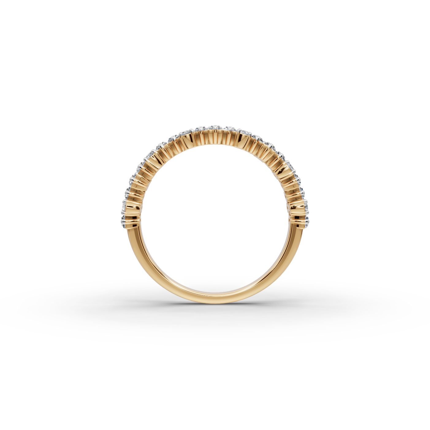 Graceful Sparkle Baguette Lab-Grown Diamond Bands Ring in yellow gold