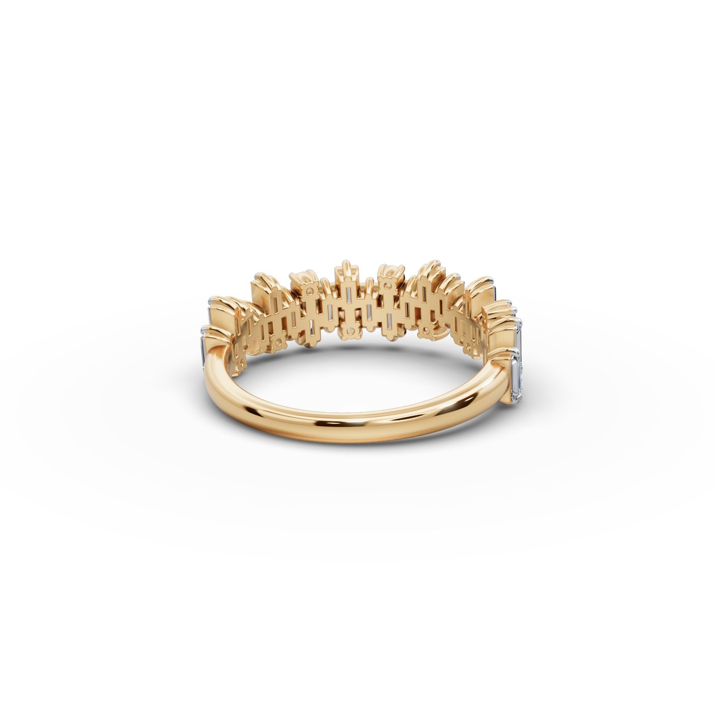 Graceful Sparkle Baguette Lab-Grown Diamond Bands Ring in yellow gold