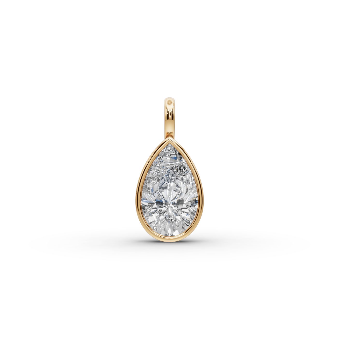 Graceful Ember Pear Lab-Grown Diamond Solitaire Pendant in yellow gold, set with lab-grown diamonds