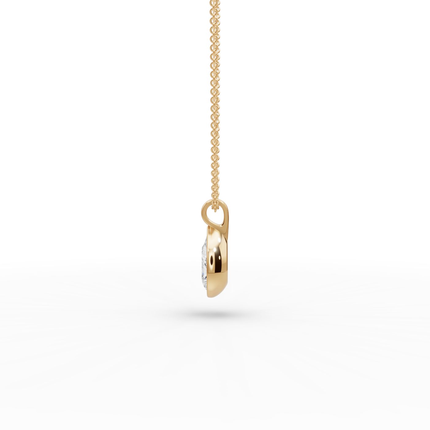 Graceful Ember Pear Lab-Grown Diamond Solitaire Pendant in yellow gold