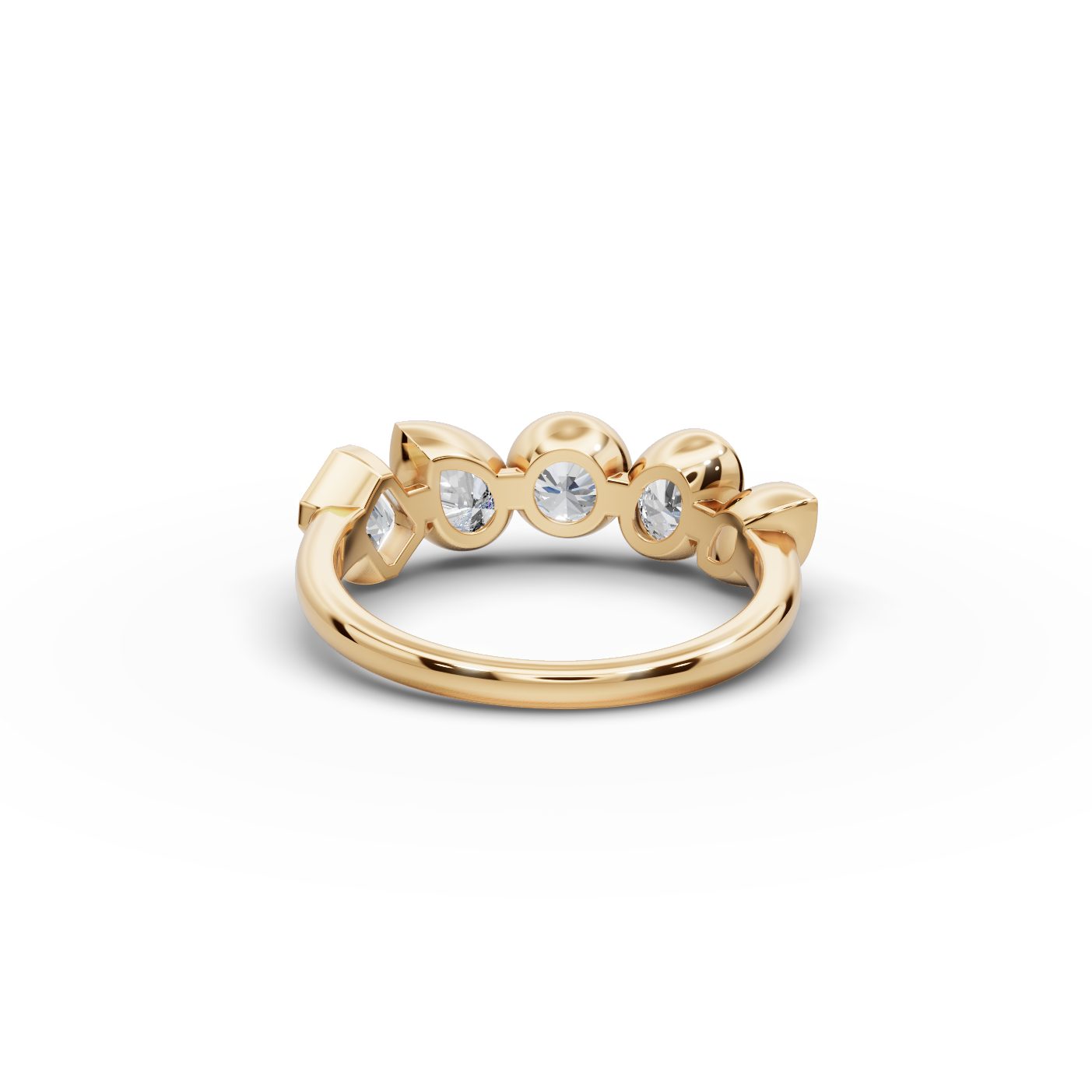Regal Aura Round Lab-Grown Diamond Five Stone Ring in yellow gold