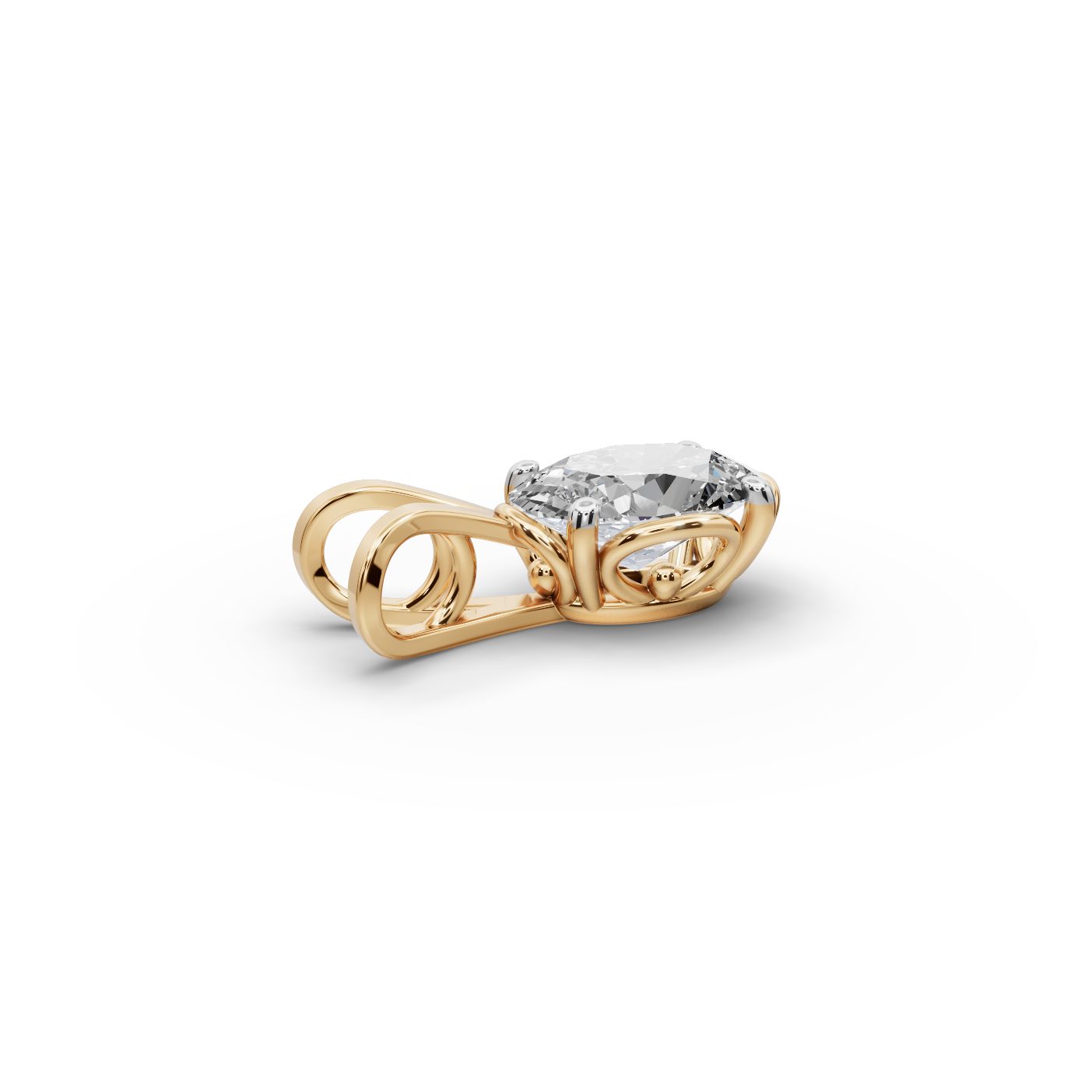 Morning Aura Oval Lab-Grown Diamond Solitaire Pendant in yellow gold