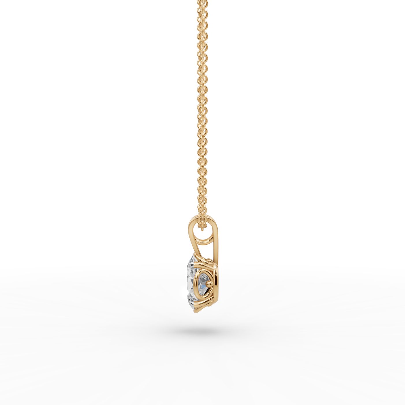 Morning Aura Oval Lab-Grown Diamond Solitaire Pendant in yellow gold