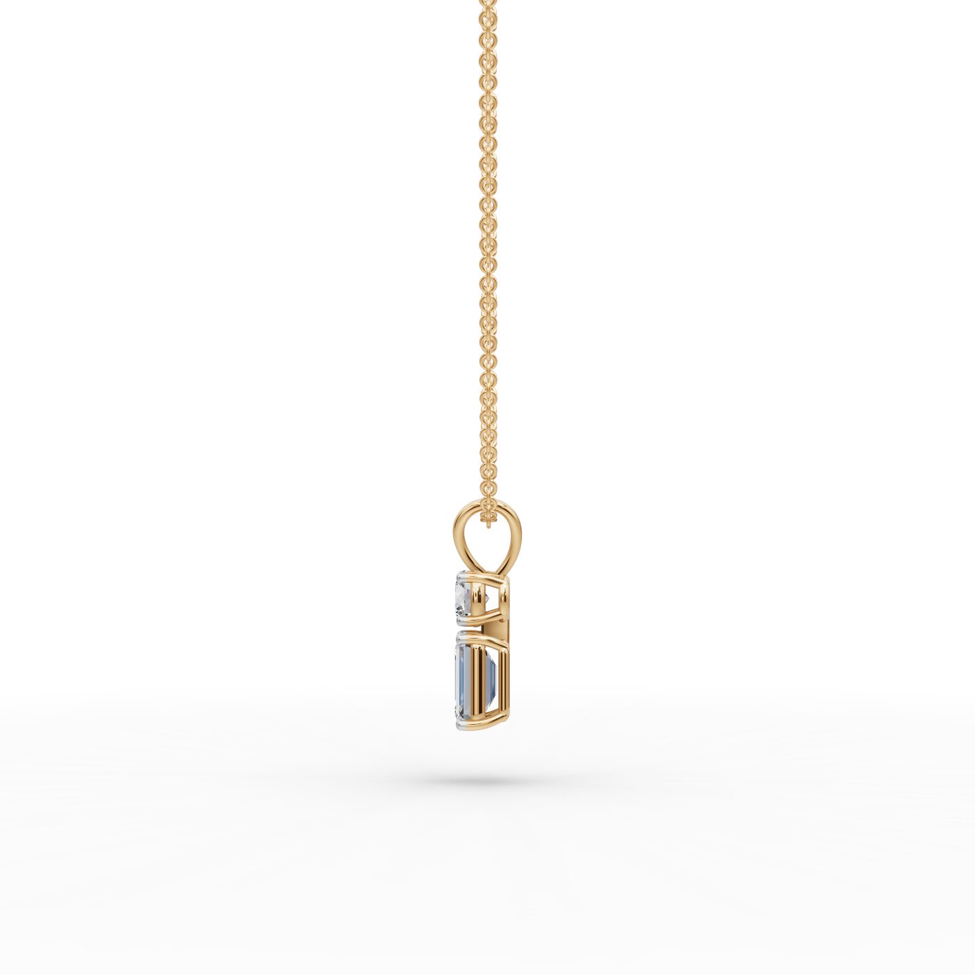 Infinite Grace Emerald Lab-Grown Diamond Solitaire Pendant in yellow gold