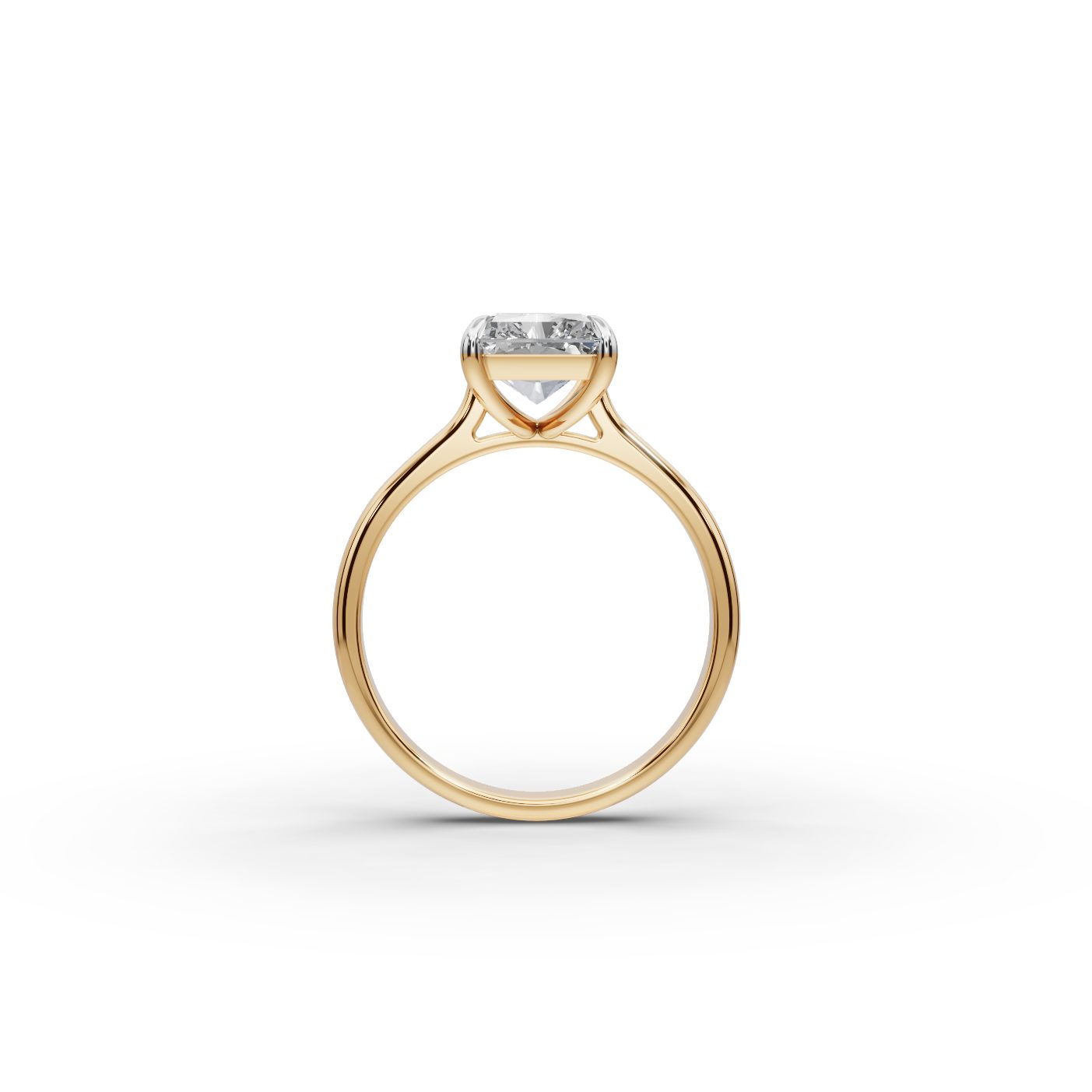 Celestial Line Radiant Lab-Grown Diamond Solitaire Ring in yellow gold