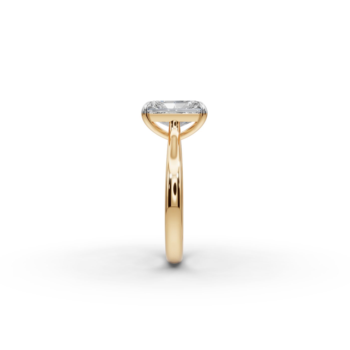 Celestial Line Radiant Lab-Grown Diamond Solitaire Ring in yellow gold
