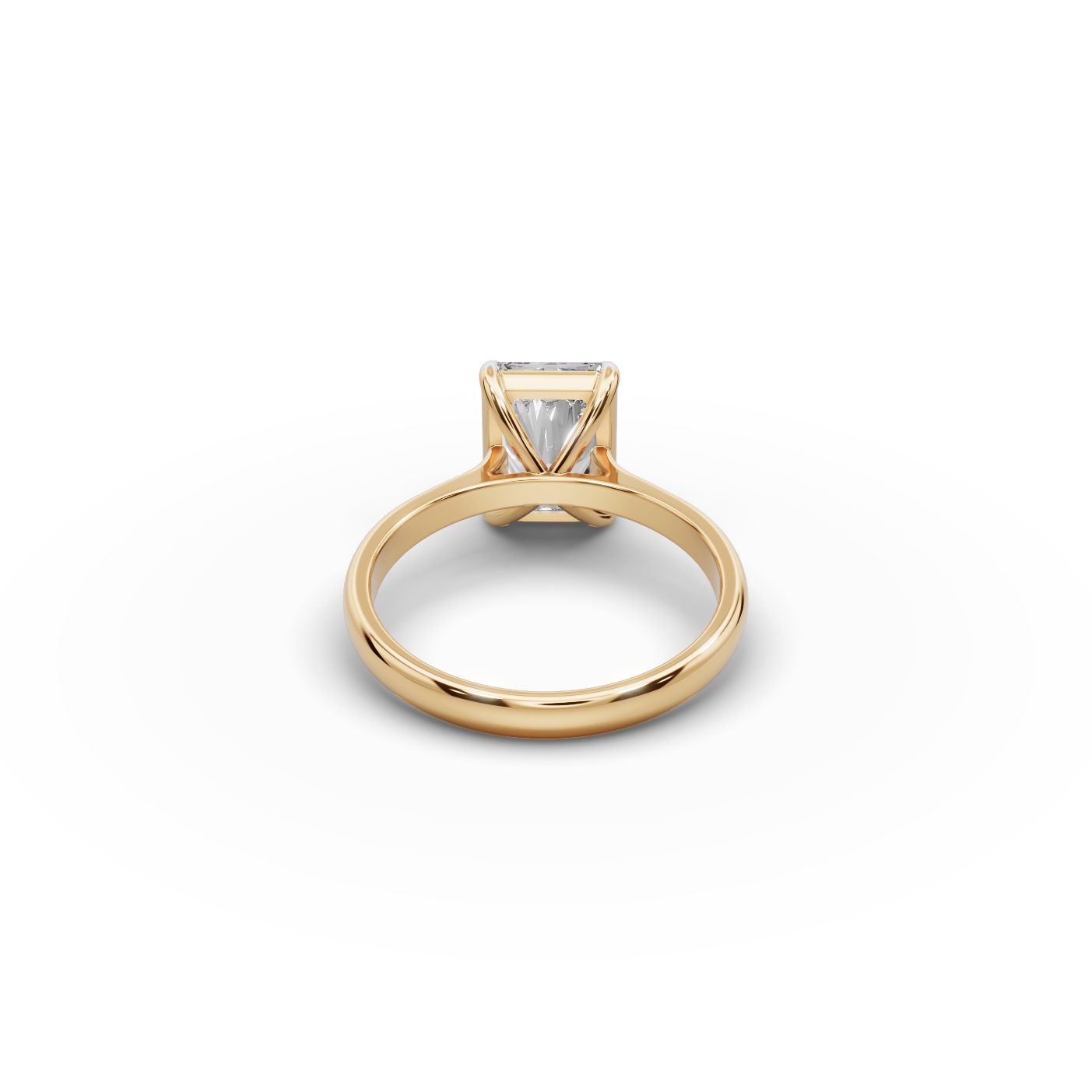 Celestial Line Radiant Lab-Grown Diamond Solitaire Ring in yellow gold