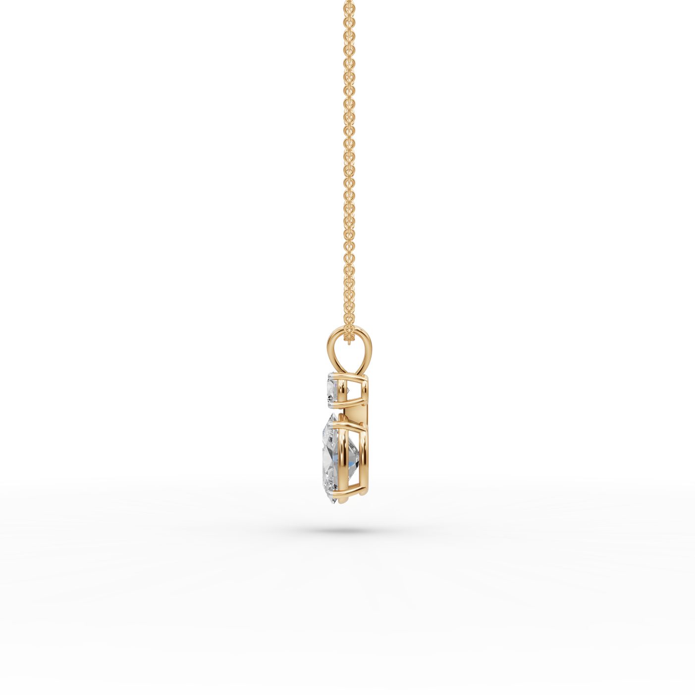 Celestial Muse Oval Lab-Grown Diamond Solitaire Pendant in yellow gold