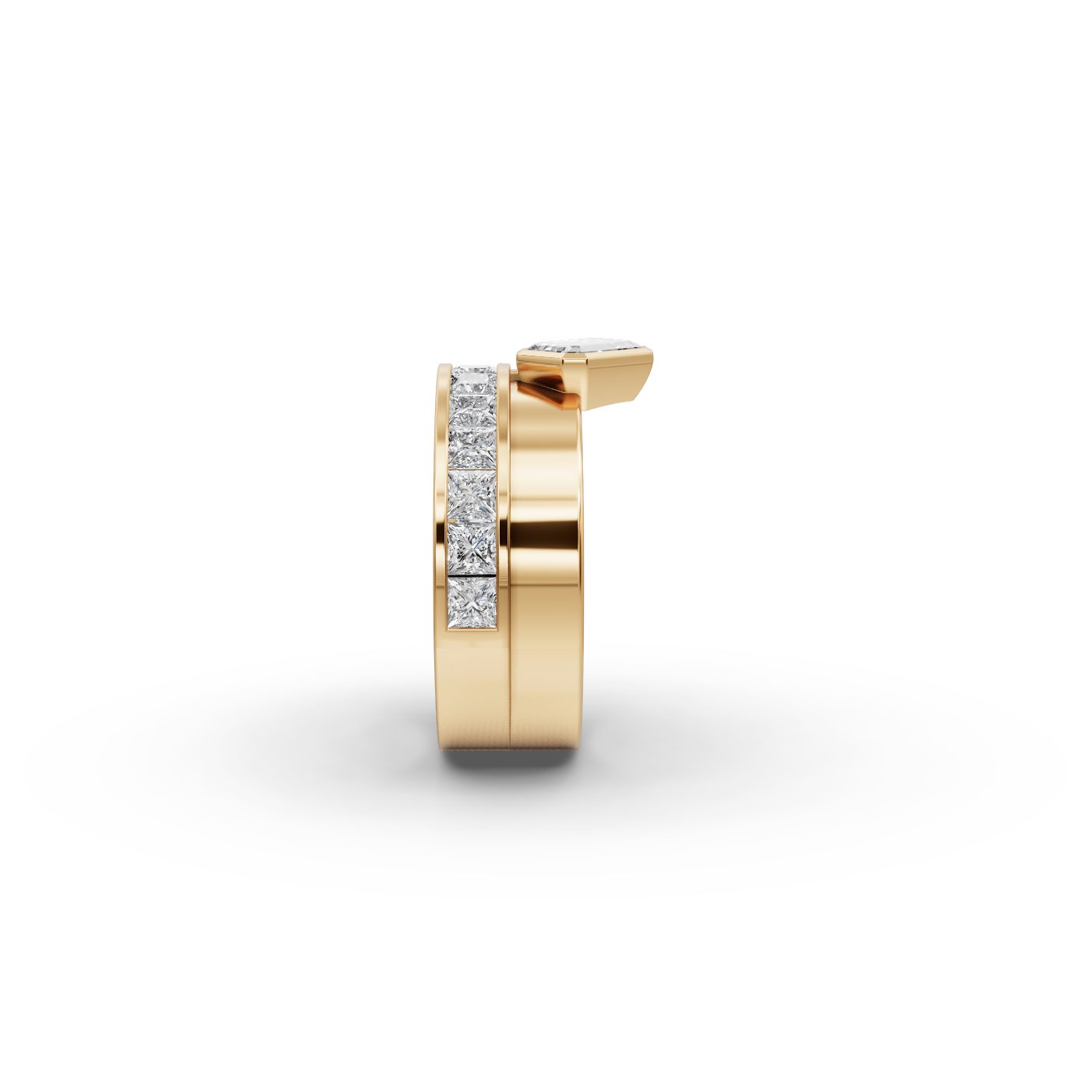 Enduring Light Princess Lab-Grown Diamond Bands Ring in yellow gold