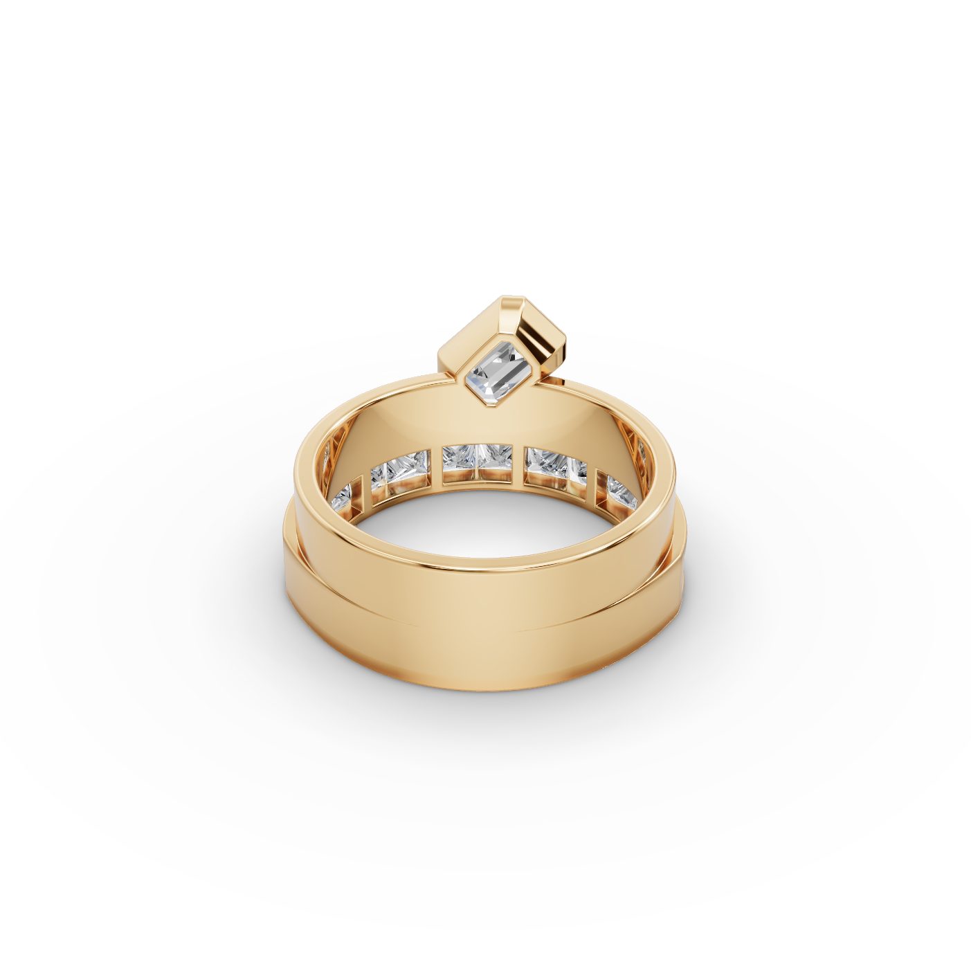 Enduring Light Princess Lab-Grown Diamond Bands Ring in yellow gold