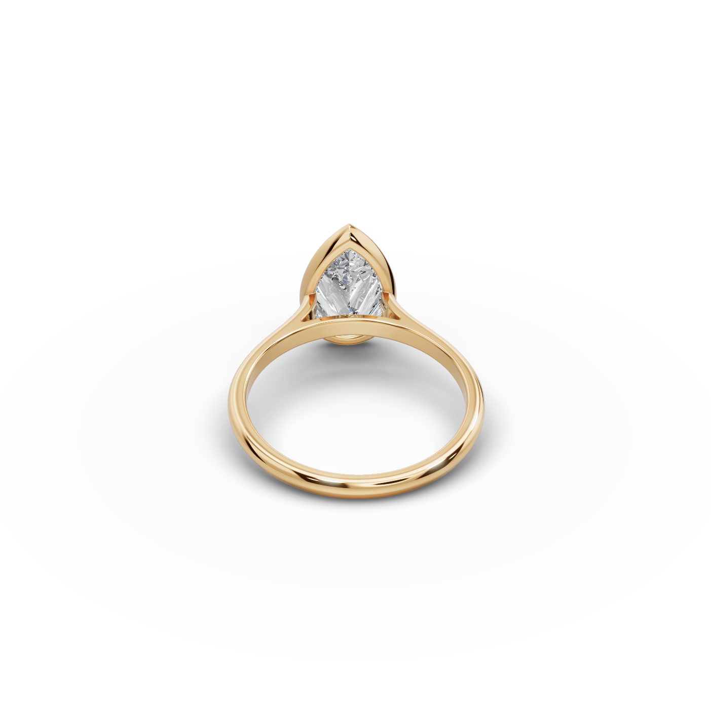 Delicate Grace Pear Lab-Grown Diamond Solitaire Ring in yellow gold