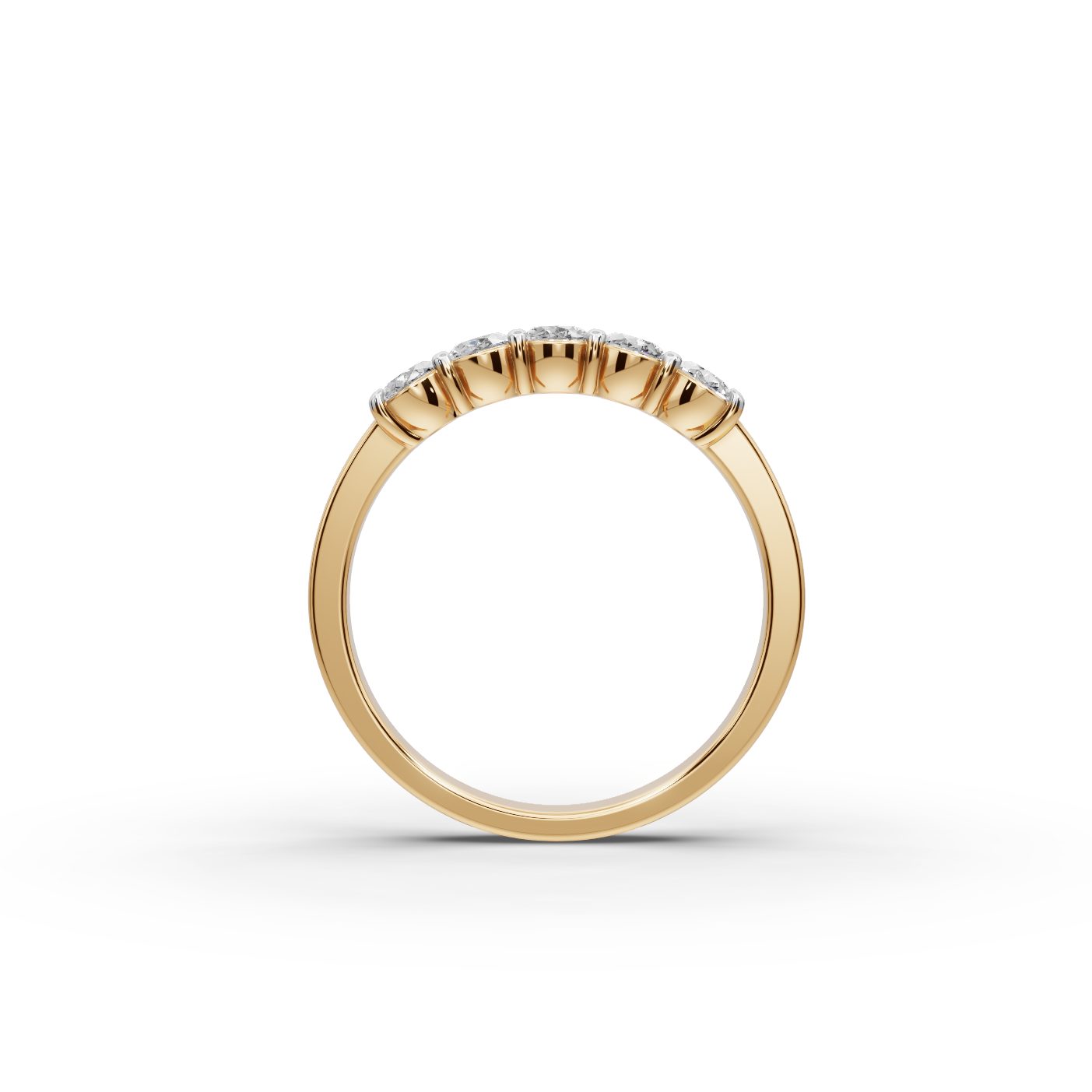 Enduring Cascade Oval Lab-Grown Diamond Five Stone Ring in yellow gold