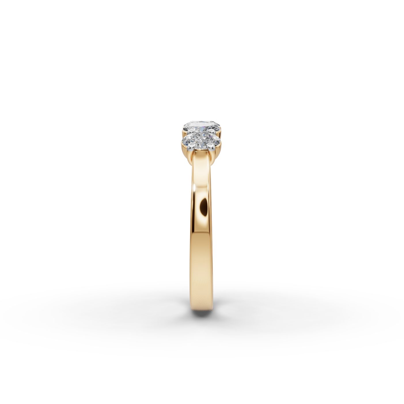 Enduring Cascade Oval Lab-Grown Diamond Five Stone Ring in yellow gold