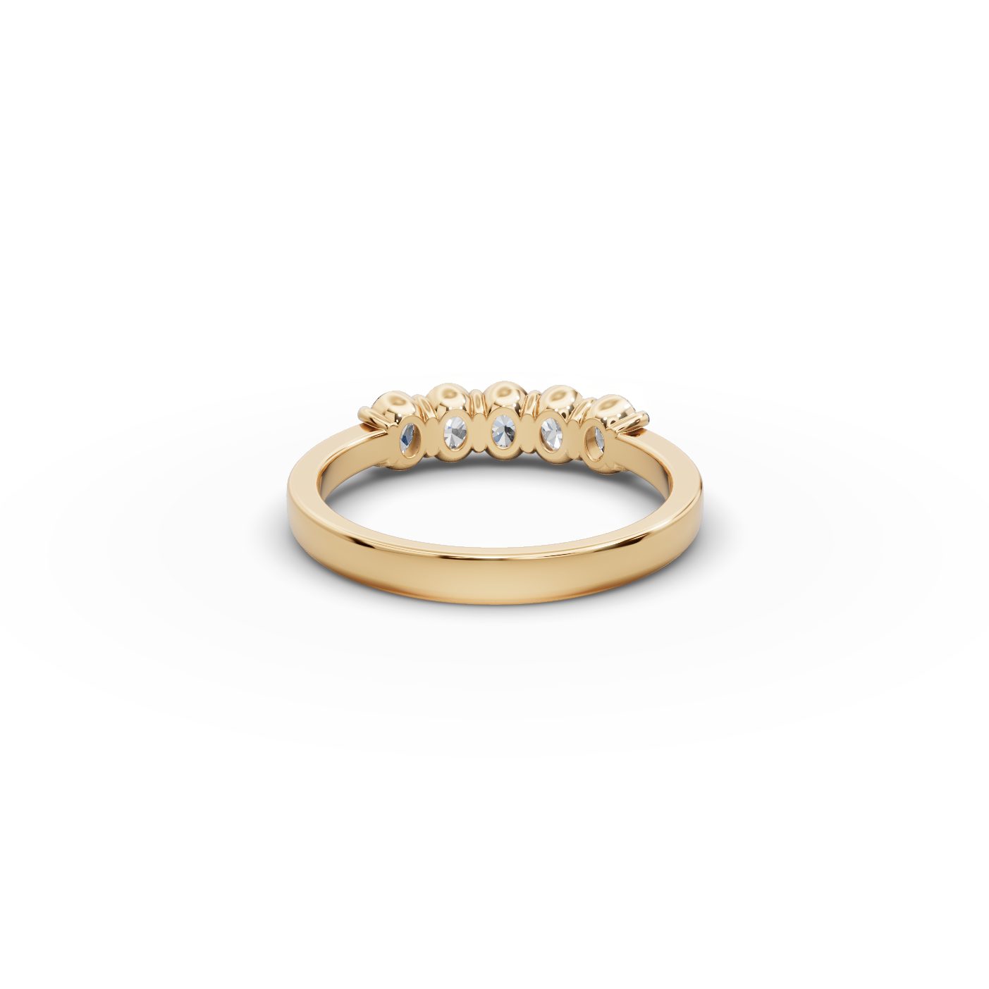 Enduring Cascade Oval Lab-Grown Diamond Five Stone Ring in yellow gold