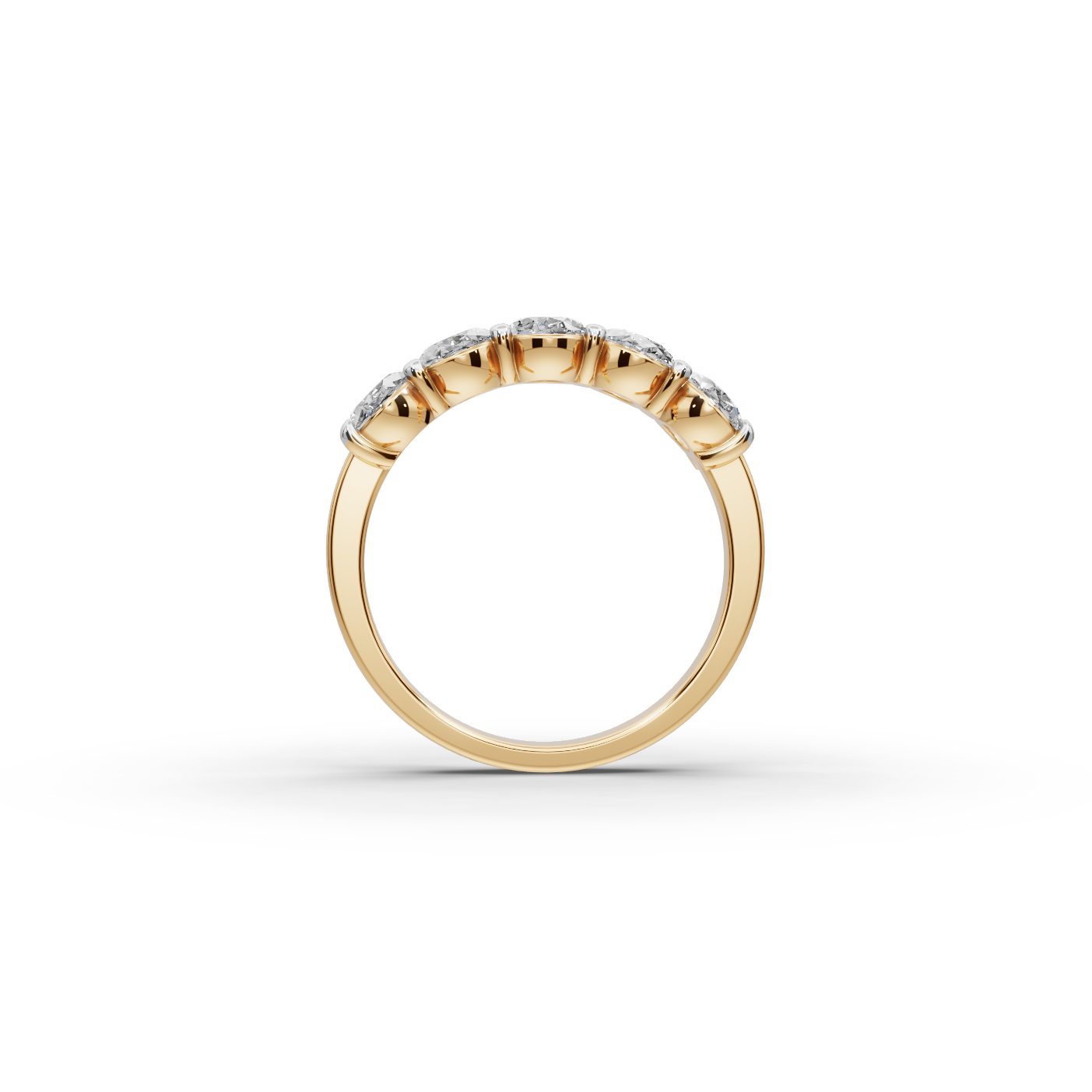 Iconic Bloom Oval Lab-Grown Diamond Five Stone Ring in yellow gold
