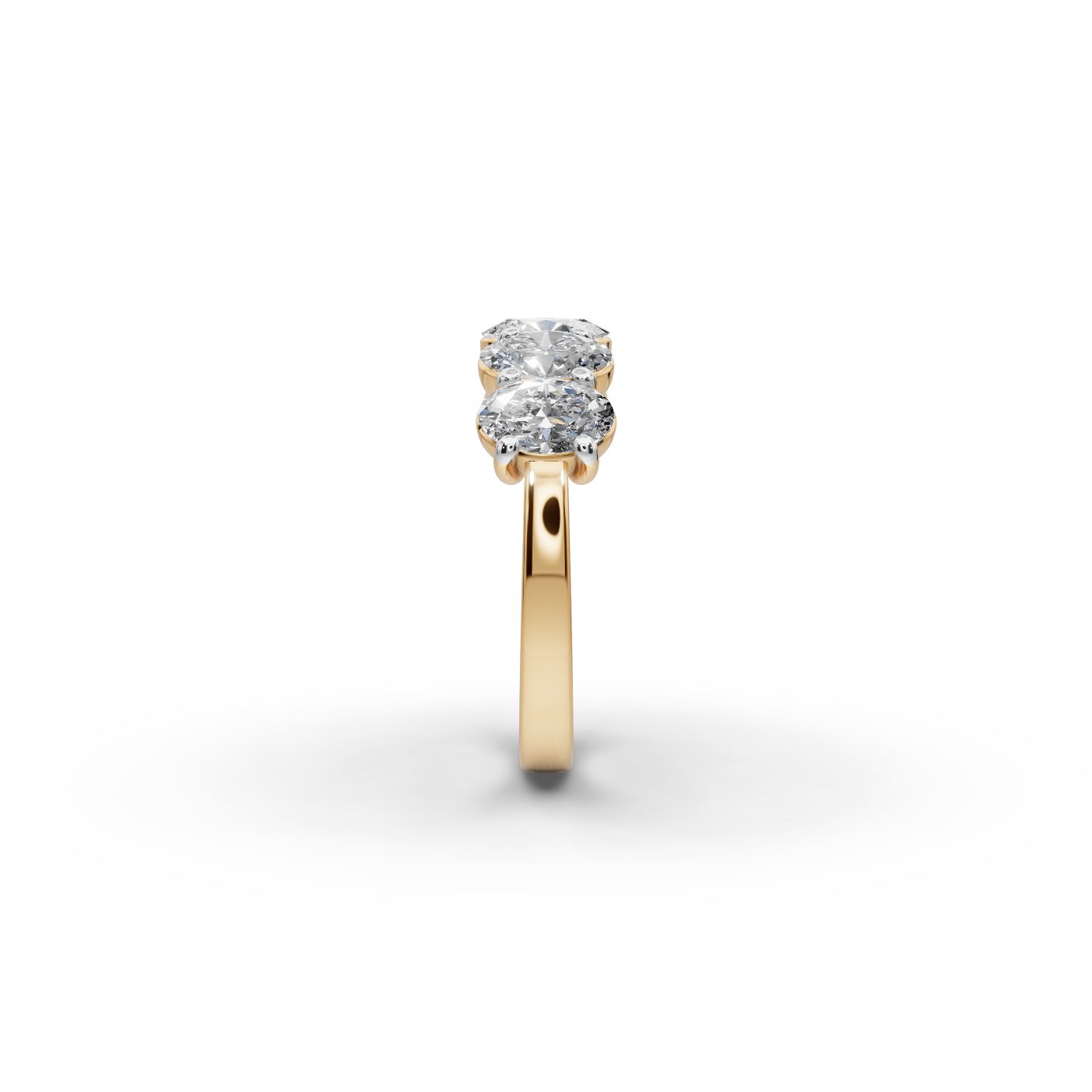 Iconic Bloom Oval Lab-Grown Diamond Five Stone Ring in yellow gold