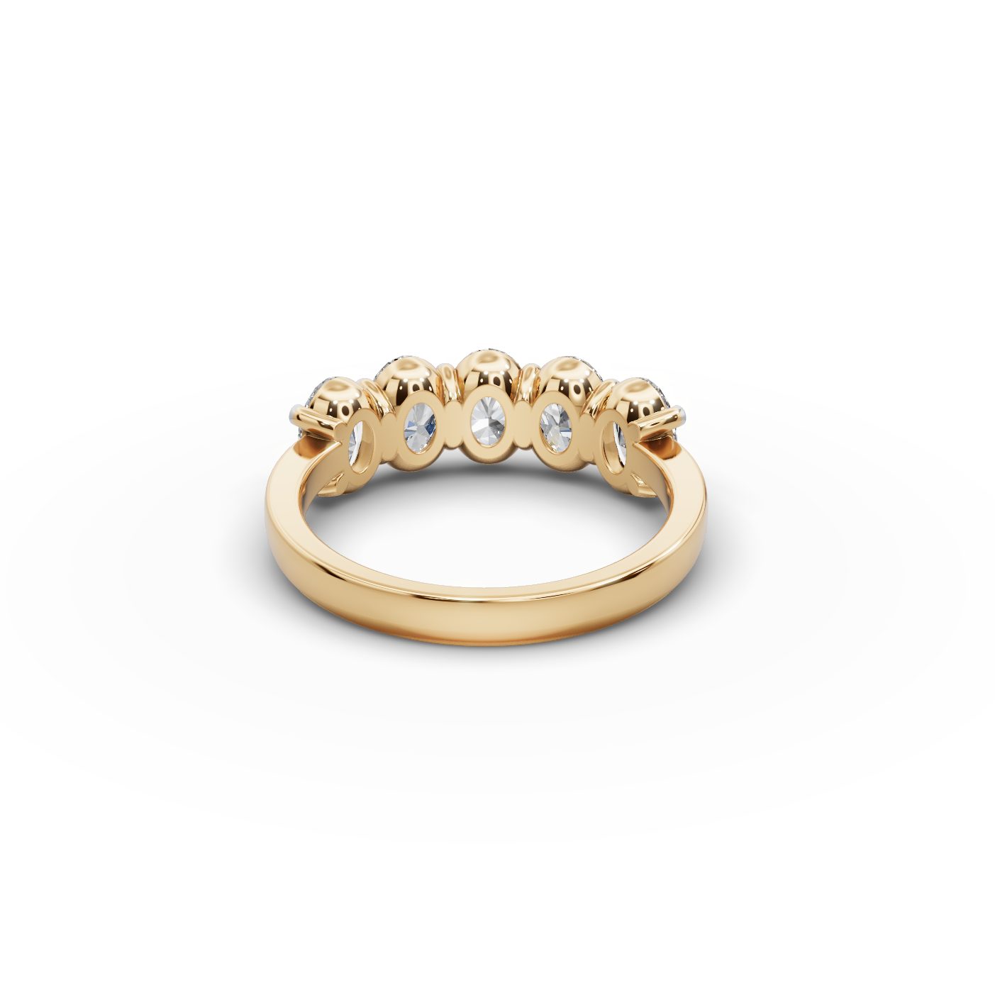 Iconic Bloom Oval Lab-Grown Diamond Five Stone Ring in yellow gold