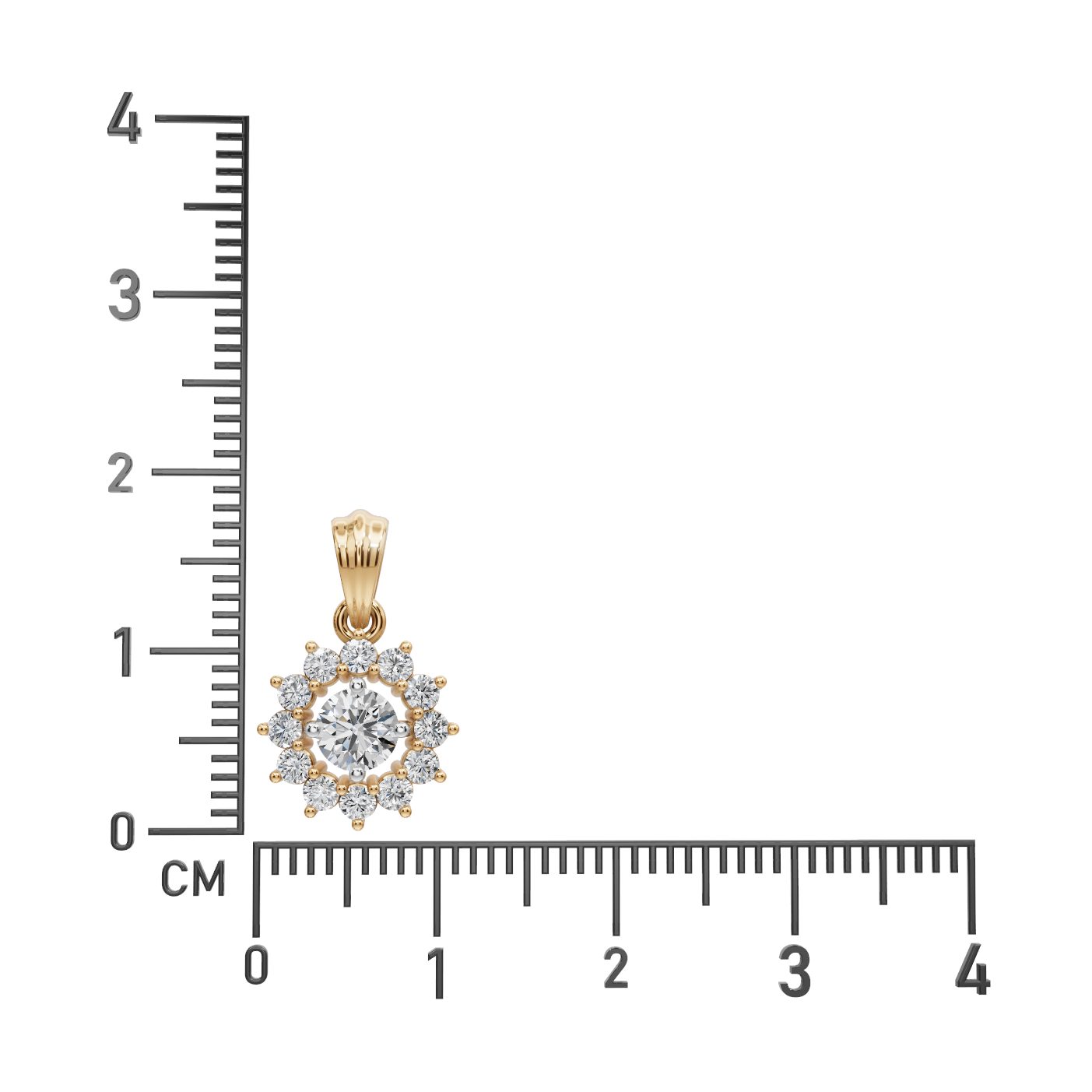 Timeless Trail Round Lab-Grown Diamond Halo Pendant in yellow gold