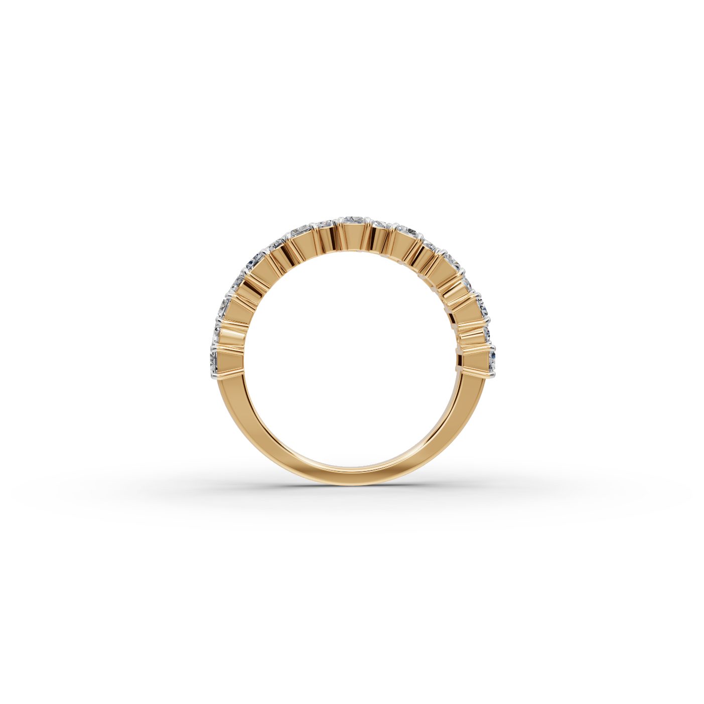 Delicate Trail Baguette Lab-Grown Diamond Bands Ring in yellow gold
