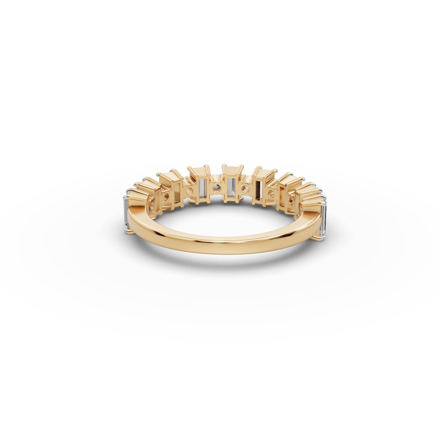 Delicate Trail Baguette Lab-Grown Diamond Bands Ring in yellow gold