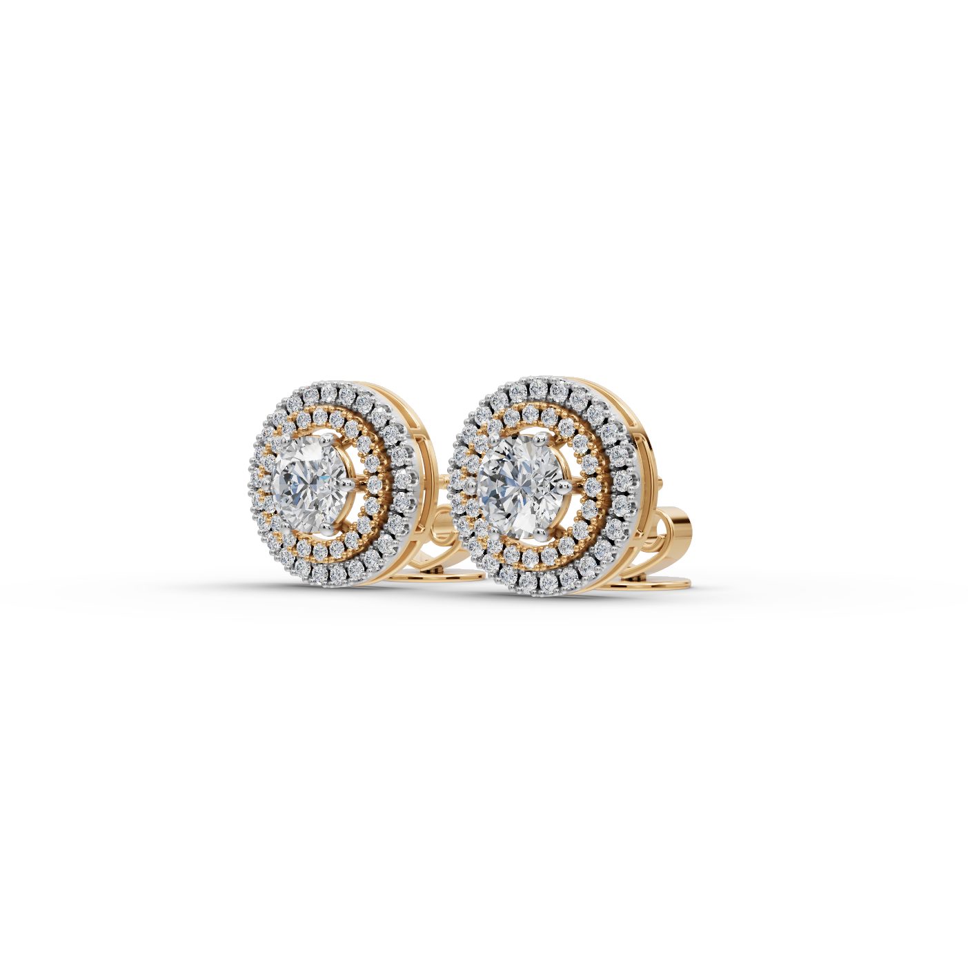 Celestial Glow Round Lab-Grown Diamond Studs Earring in yellow gold