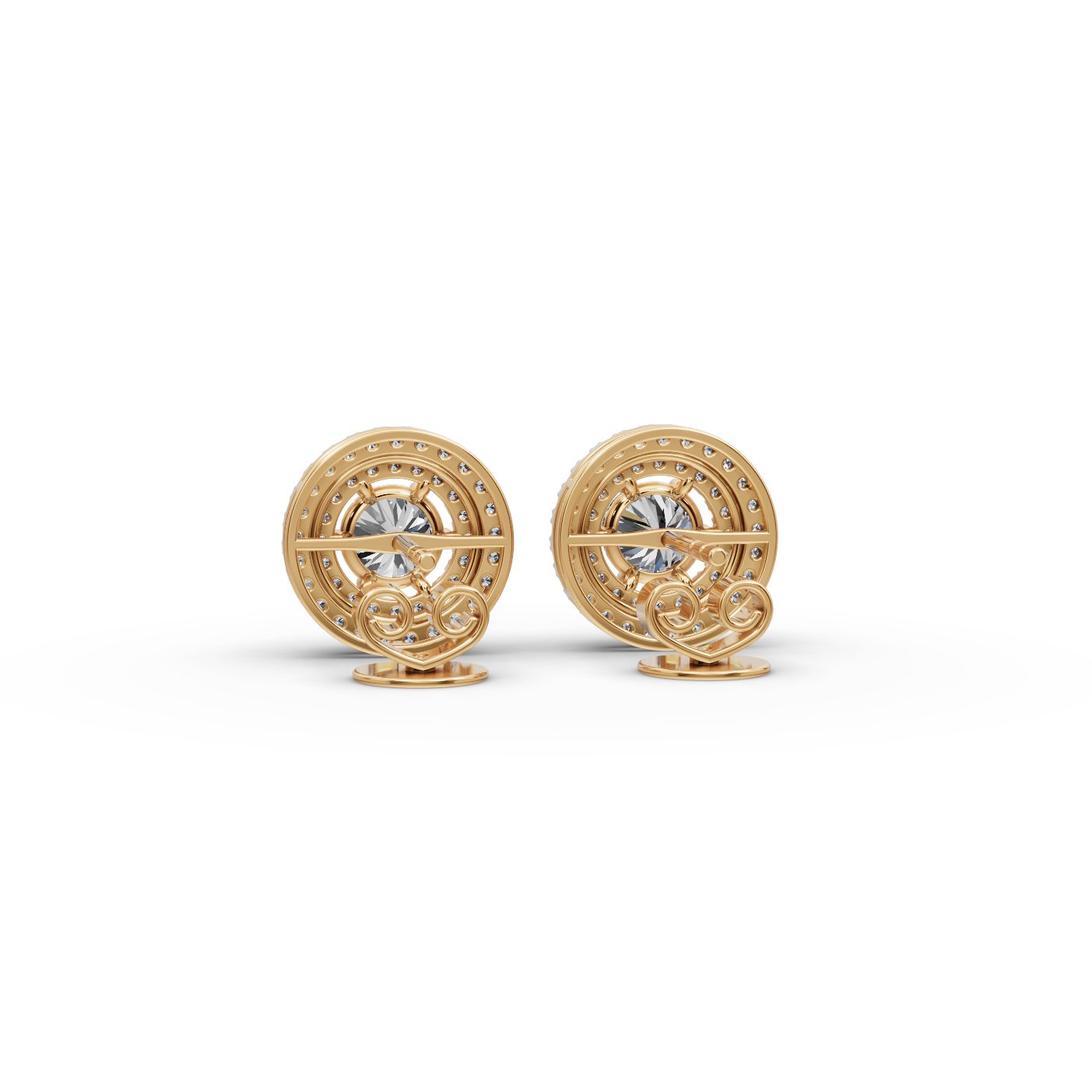 Celestial Glow Round Lab-Grown Diamond Studs Earring in yellow gold