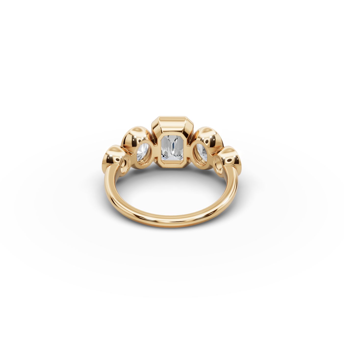 Regal Glow Emerald Lab-Grown Diamond Five Stone Ring in yellow gold