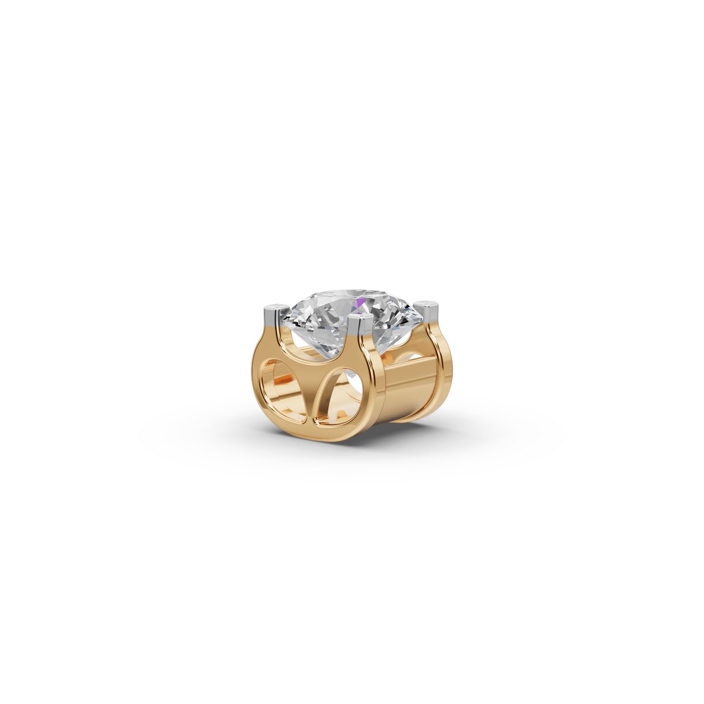 Morning Muse Round Lab-Grown Diamond Solitaire Pendant in yellow gold