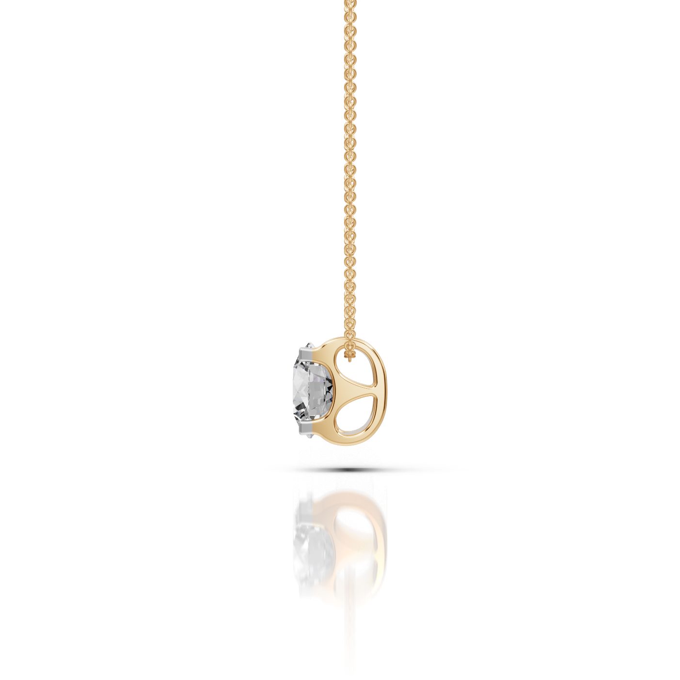 Morning Muse Round Lab-Grown Diamond Solitaire Pendant in yellow gold