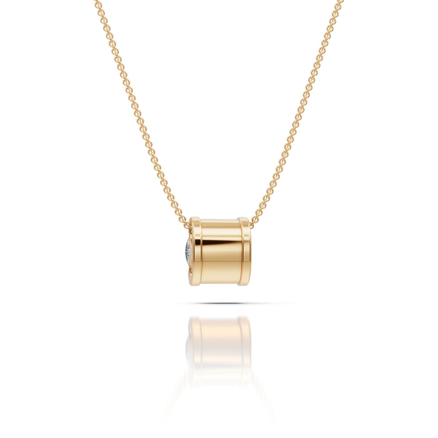 Morning Muse Round Lab-Grown Diamond Solitaire Pendant in yellow gold