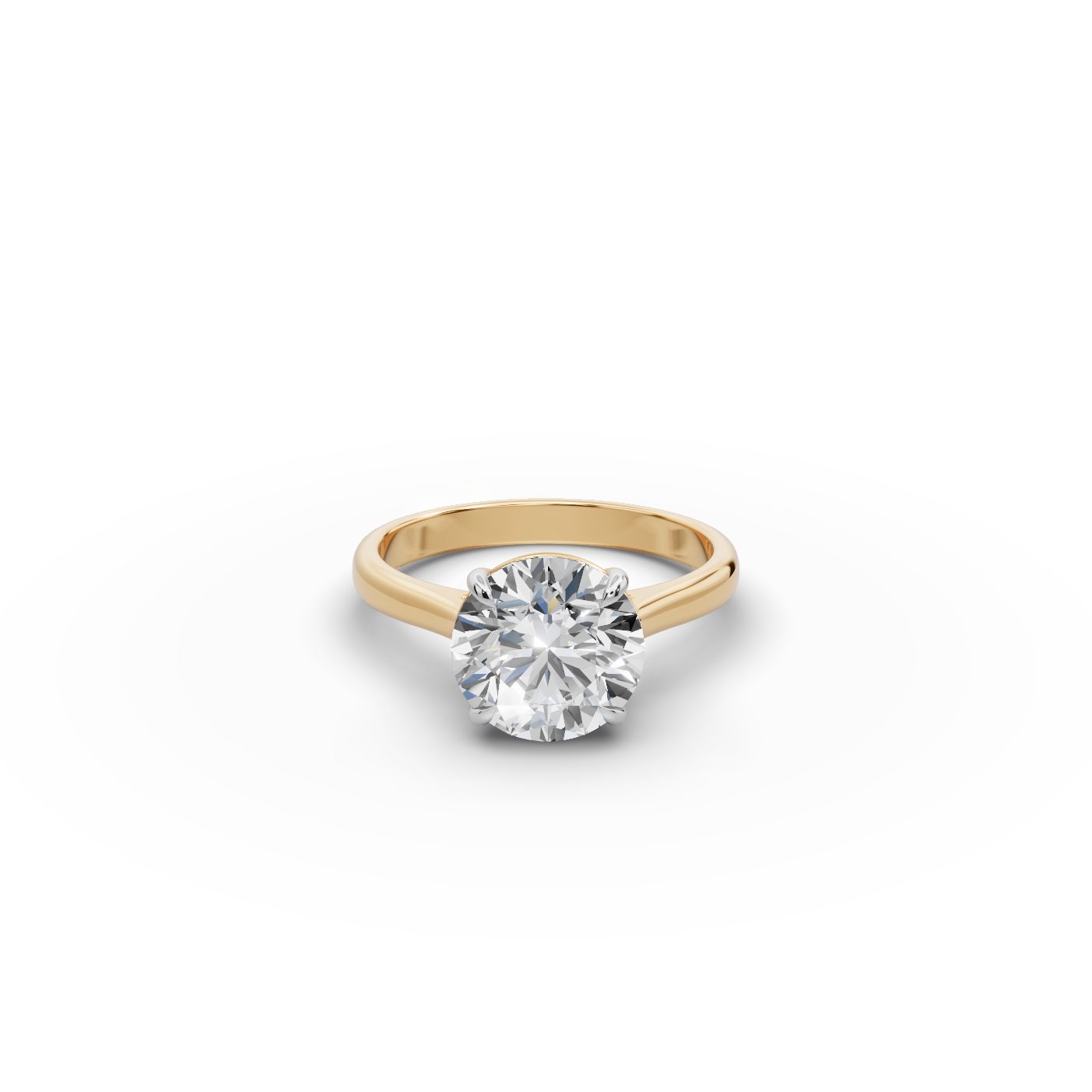 Golden Glow Round Lab-Grown Diamond Solitaire Ring in yellow gold, set with lab-grown diamonds