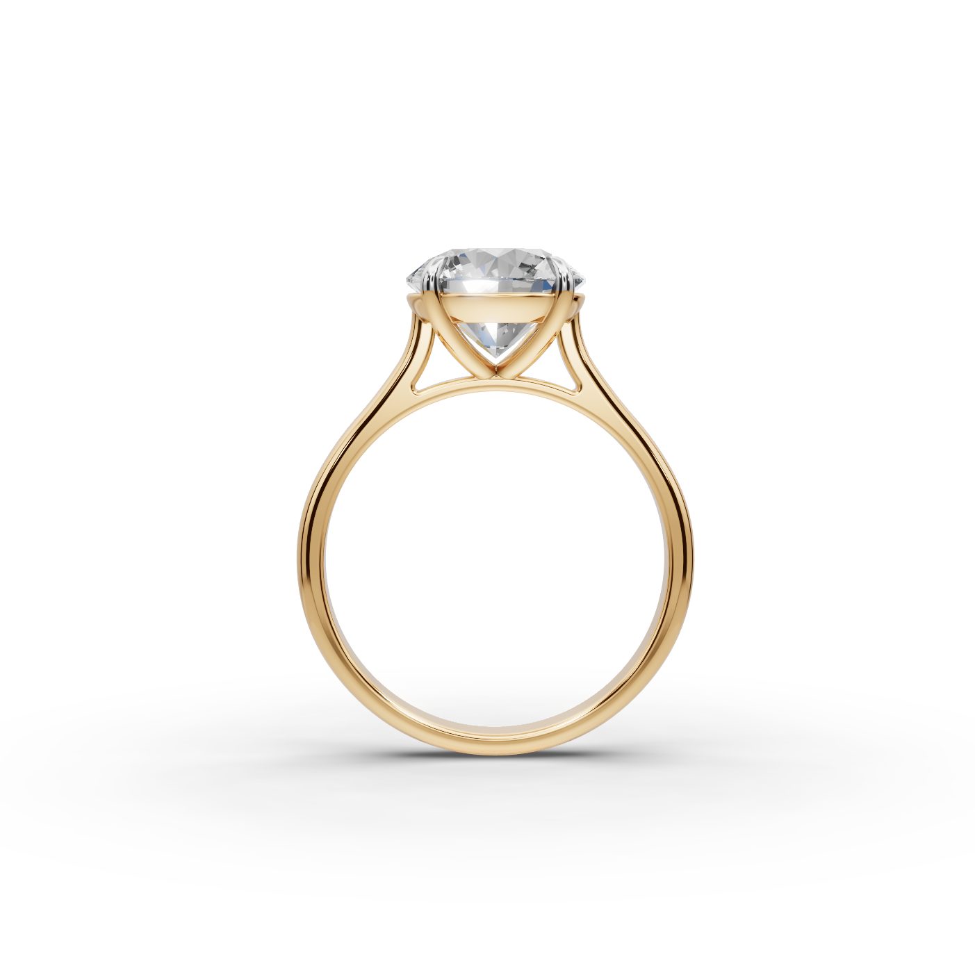 Golden Glow Round Lab-Grown Diamond Solitaire Ring in yellow gold