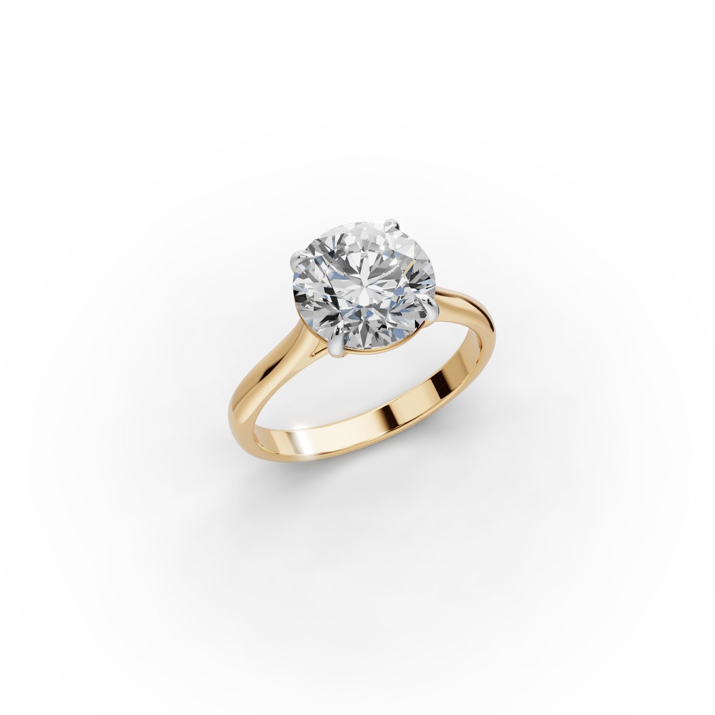 Golden Glow Round Lab-Grown Diamond Solitaire Ring in yellow gold
