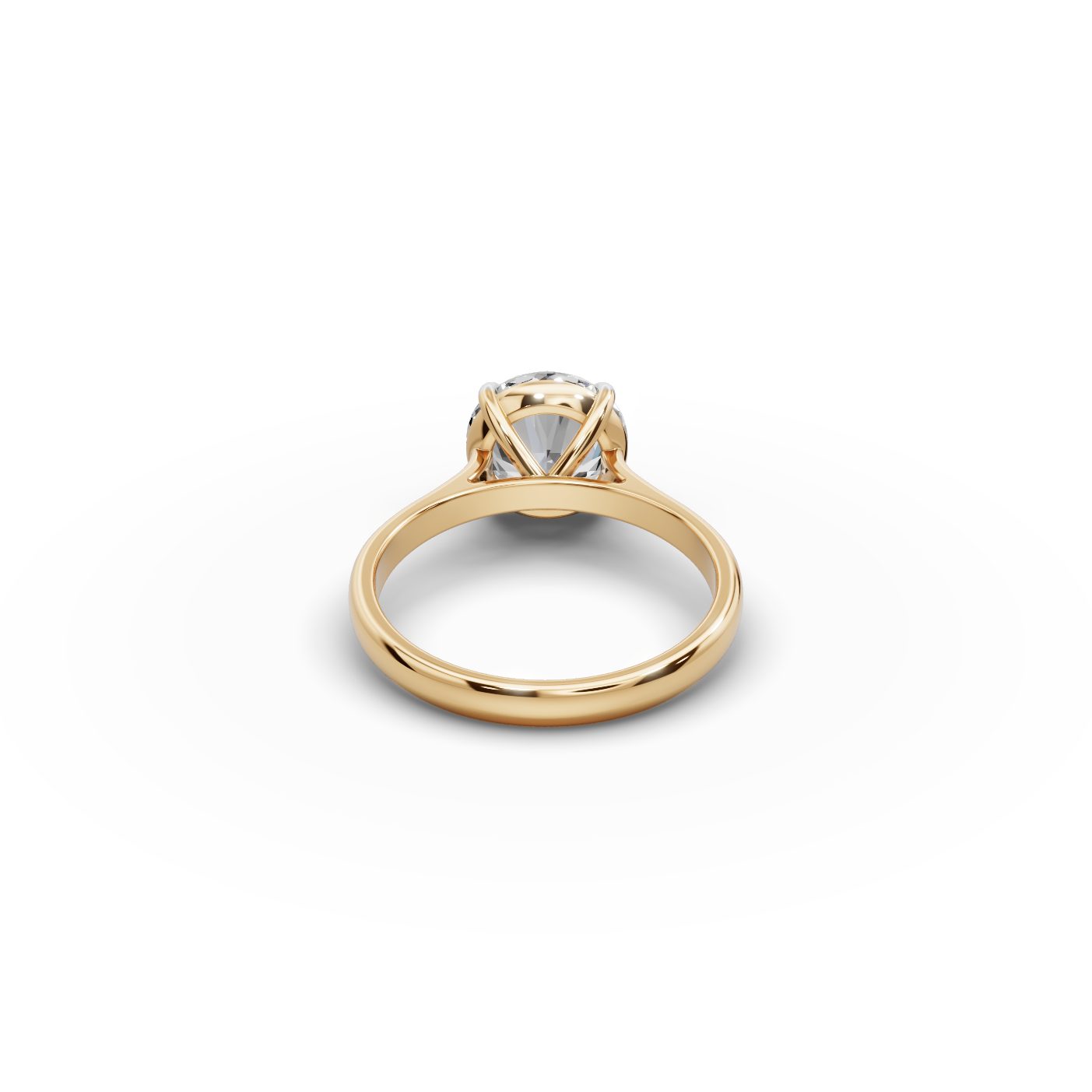 Golden Glow Round Lab-Grown Diamond Solitaire Ring in yellow gold