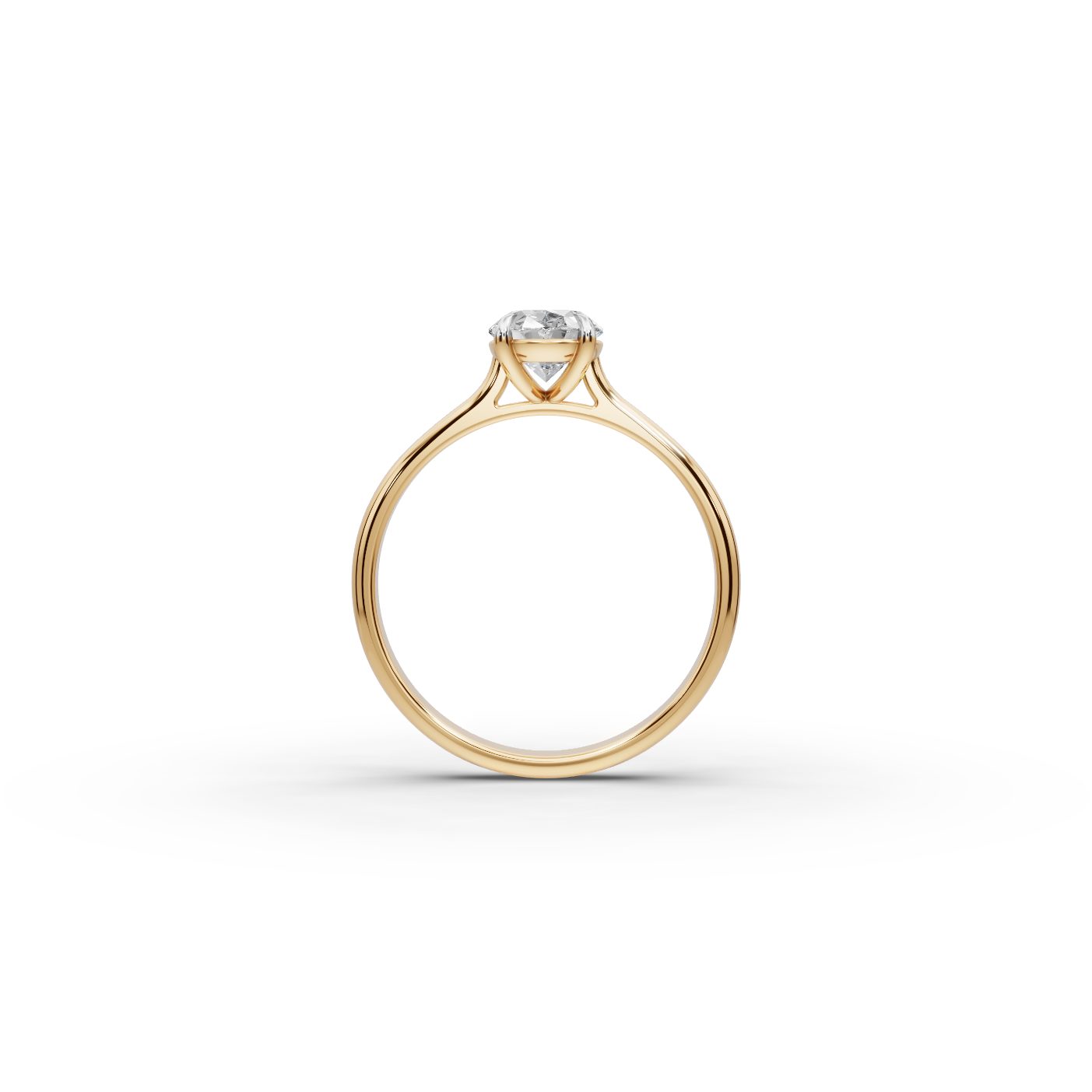 Delicate Grace Oval Lab-Grown Diamond Solitaire Ring in yellow gold