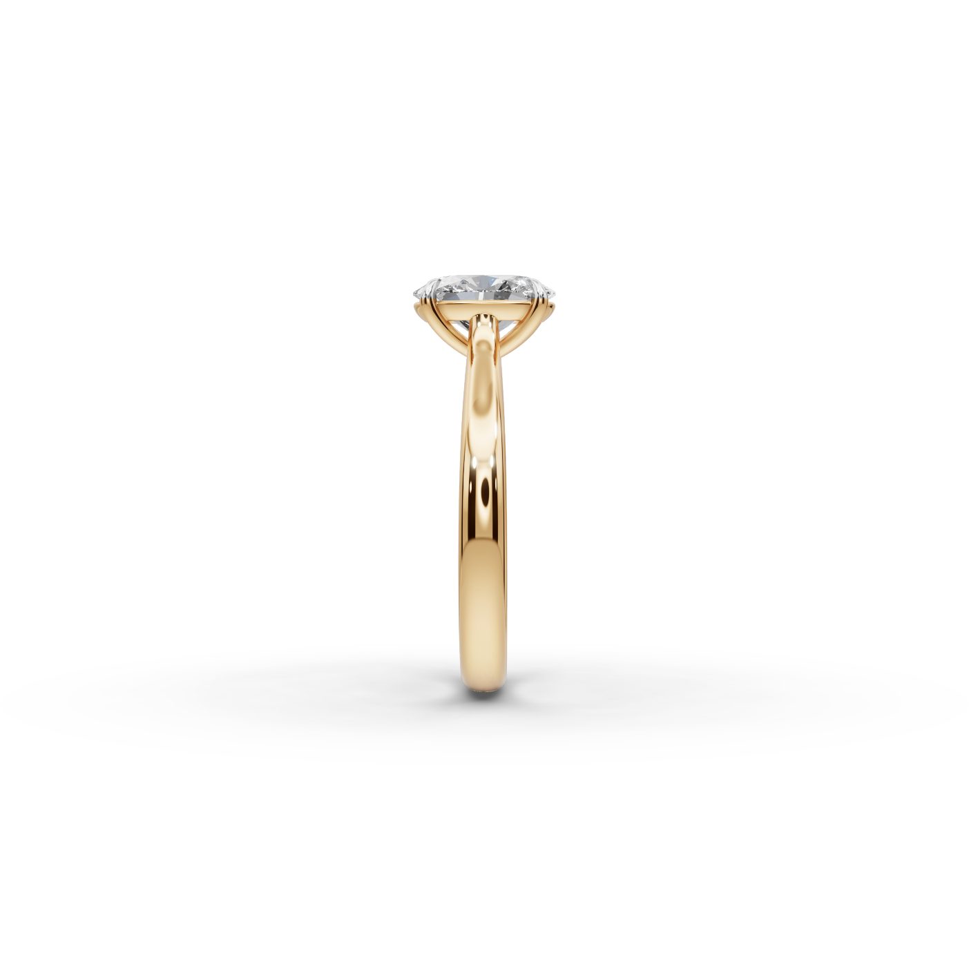 Delicate Grace Oval Lab-Grown Diamond Solitaire Ring in yellow gold